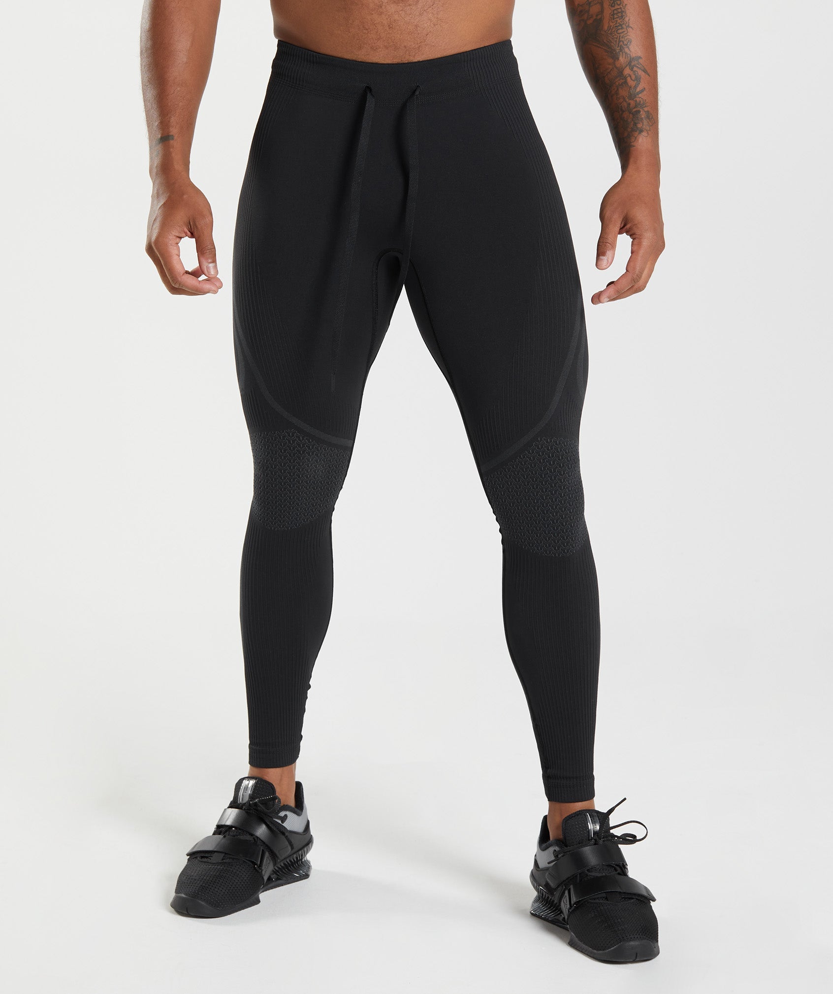 Black / Grey Men's Gymshark 315 Seamless Tights Leggings | LVIZMN-978