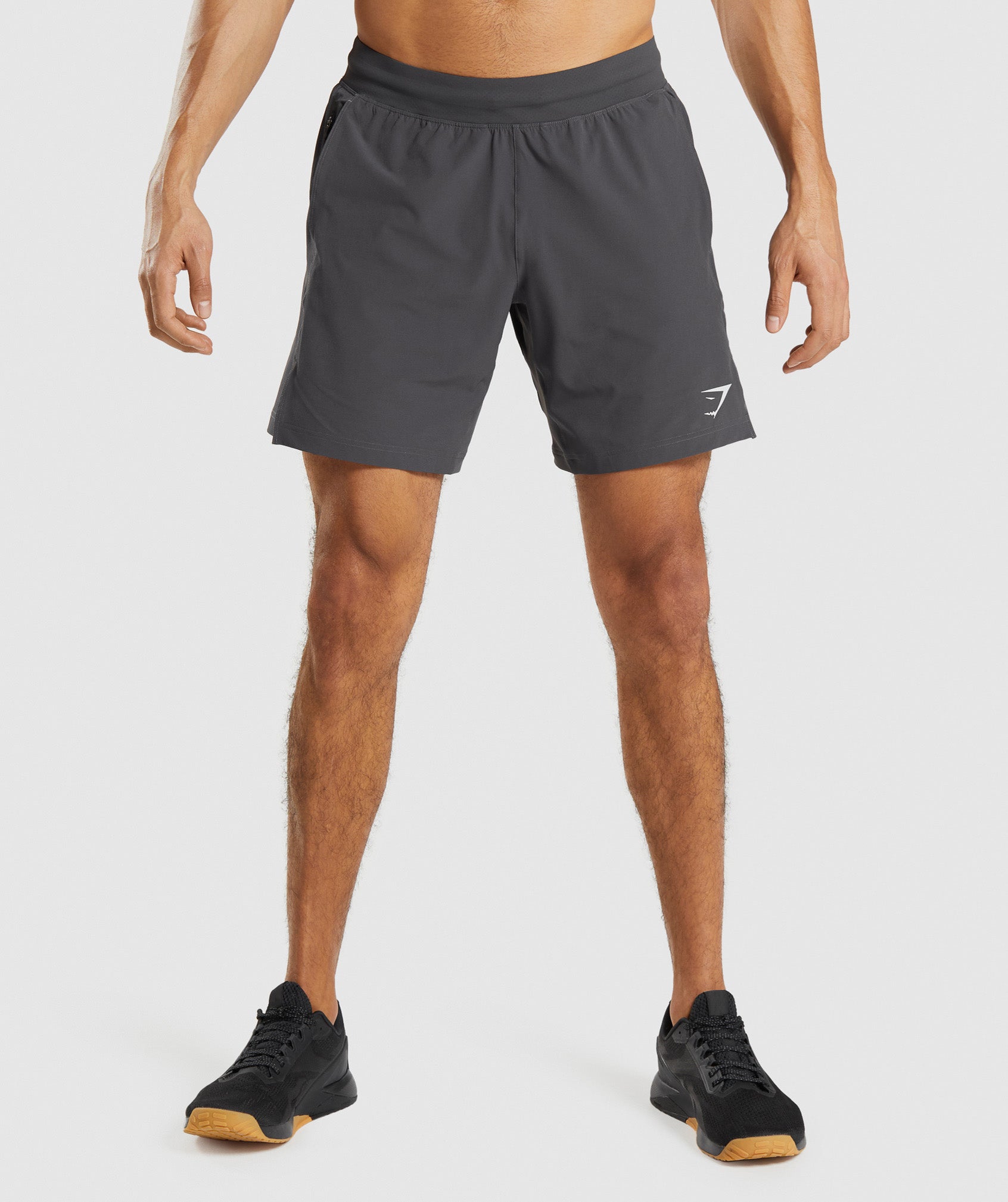 Black Grey Men's Gymshark Apex 8" Function Shorts | RYJTSF-172