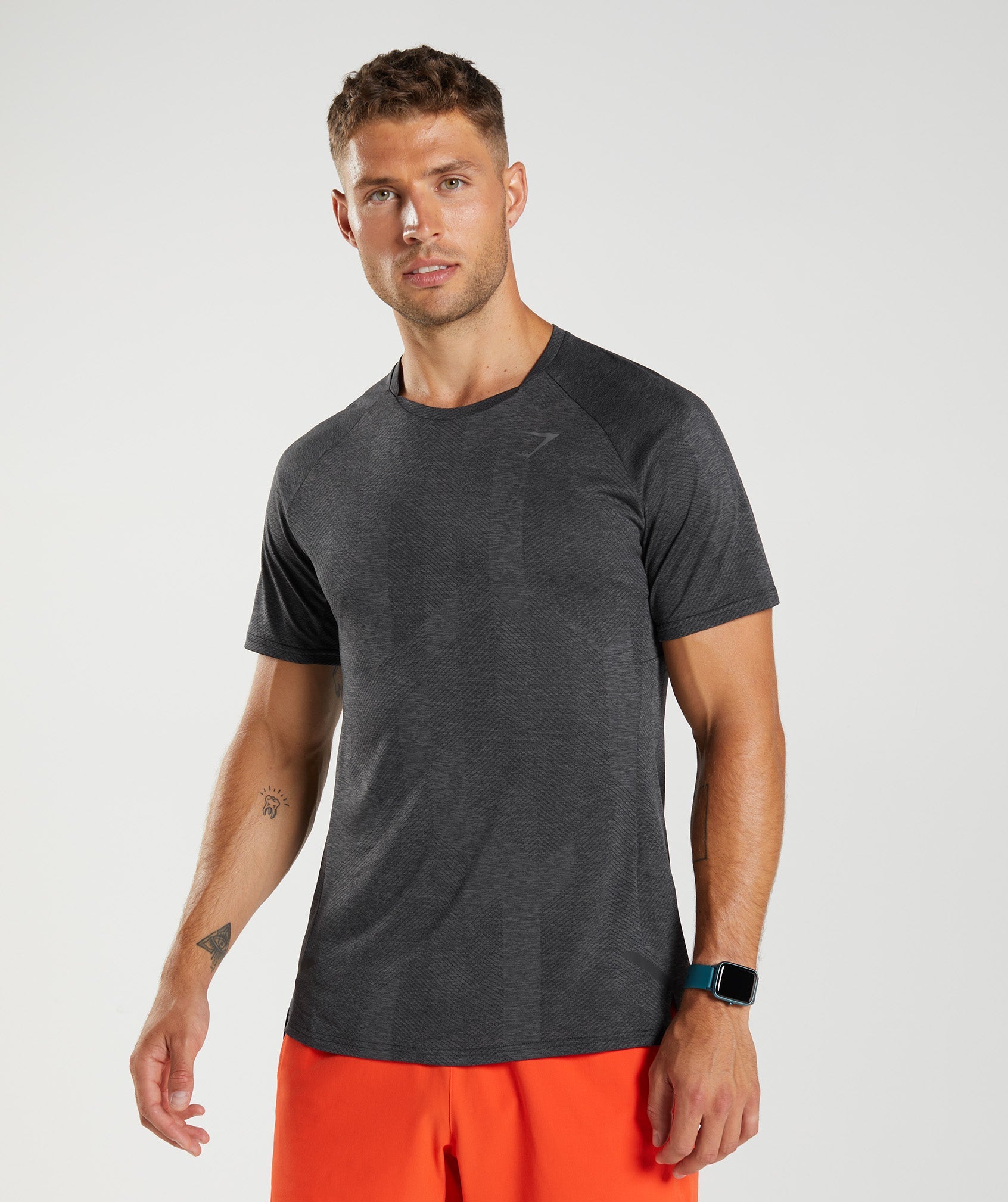 Black / Grey Men's Gymshark Apex T Shirts | MDJUWY-014