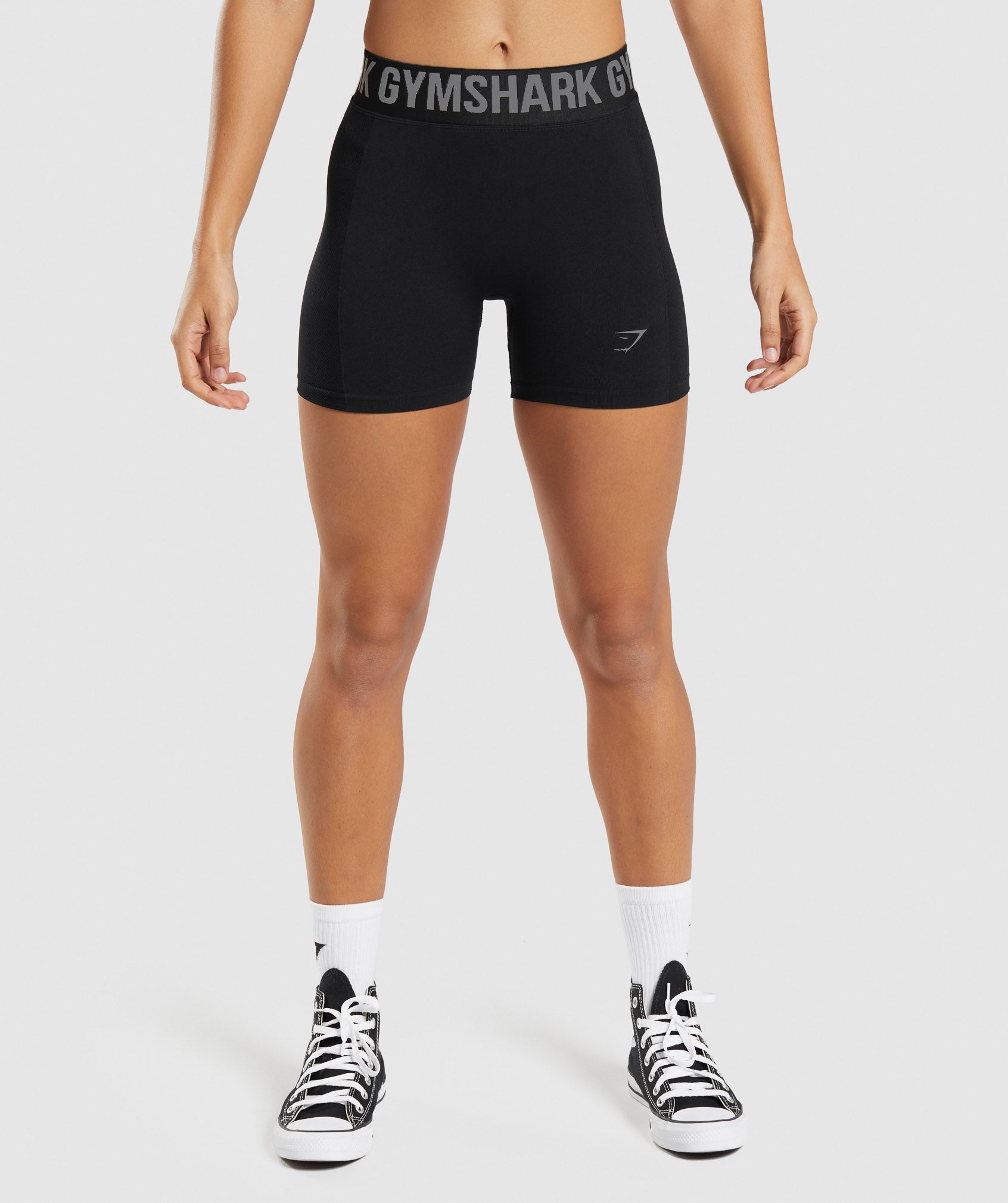 Black / Grey Women's Gymshark Flex Shorts | WFZVBR-524