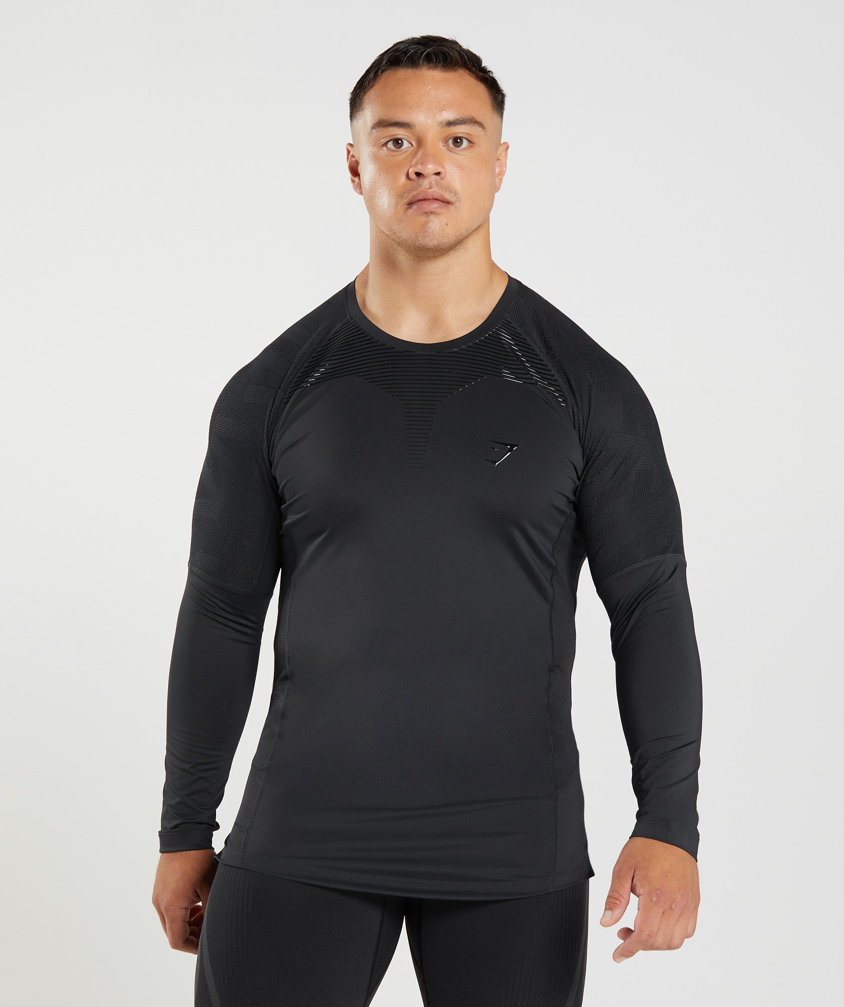 Black Men's Gymshark 315 Long Sleeve T Shirts | IKWMZP-742