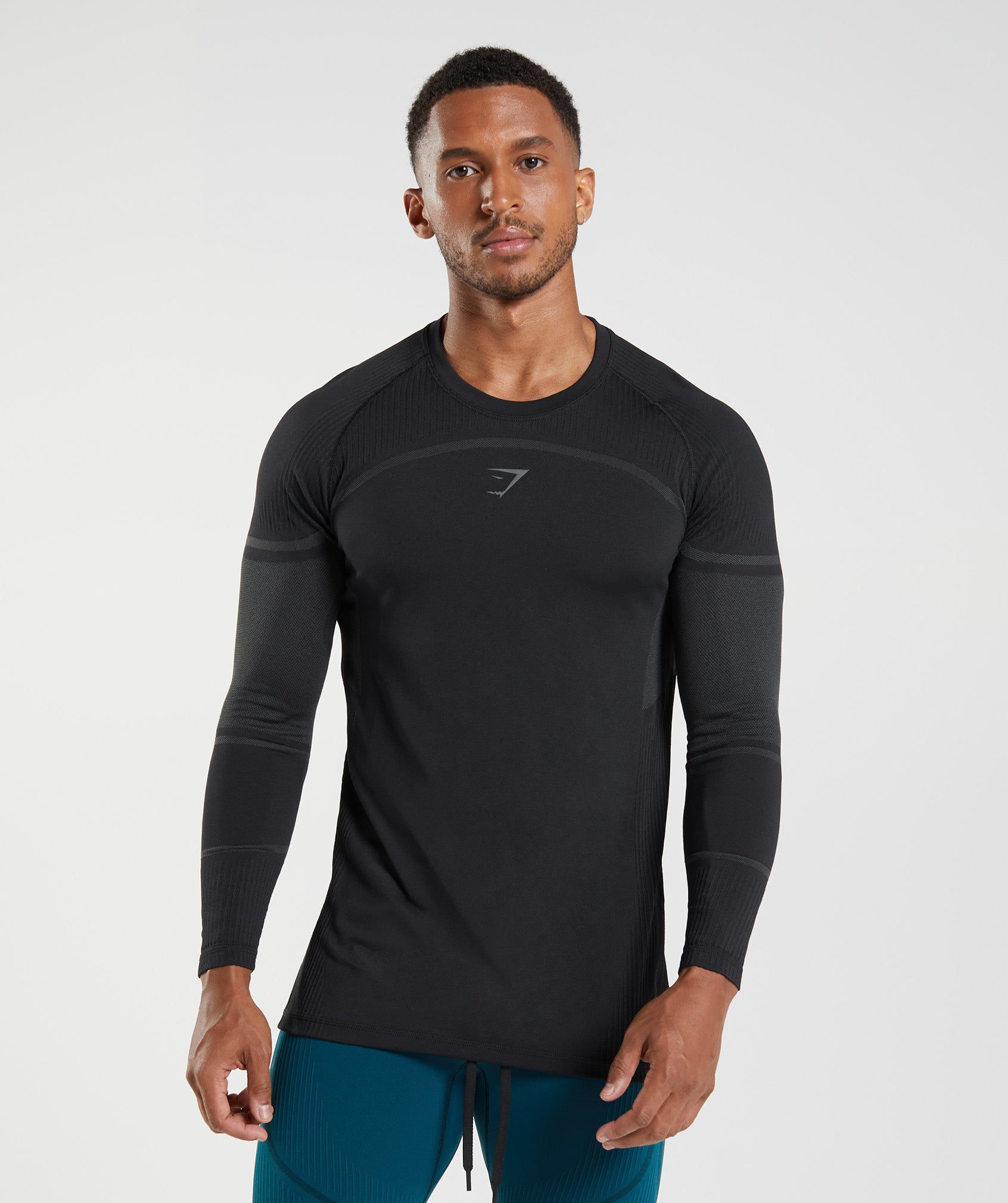 Black Men's Gymshark 315 Long Sleeve T Shirts | IVGJBH-947