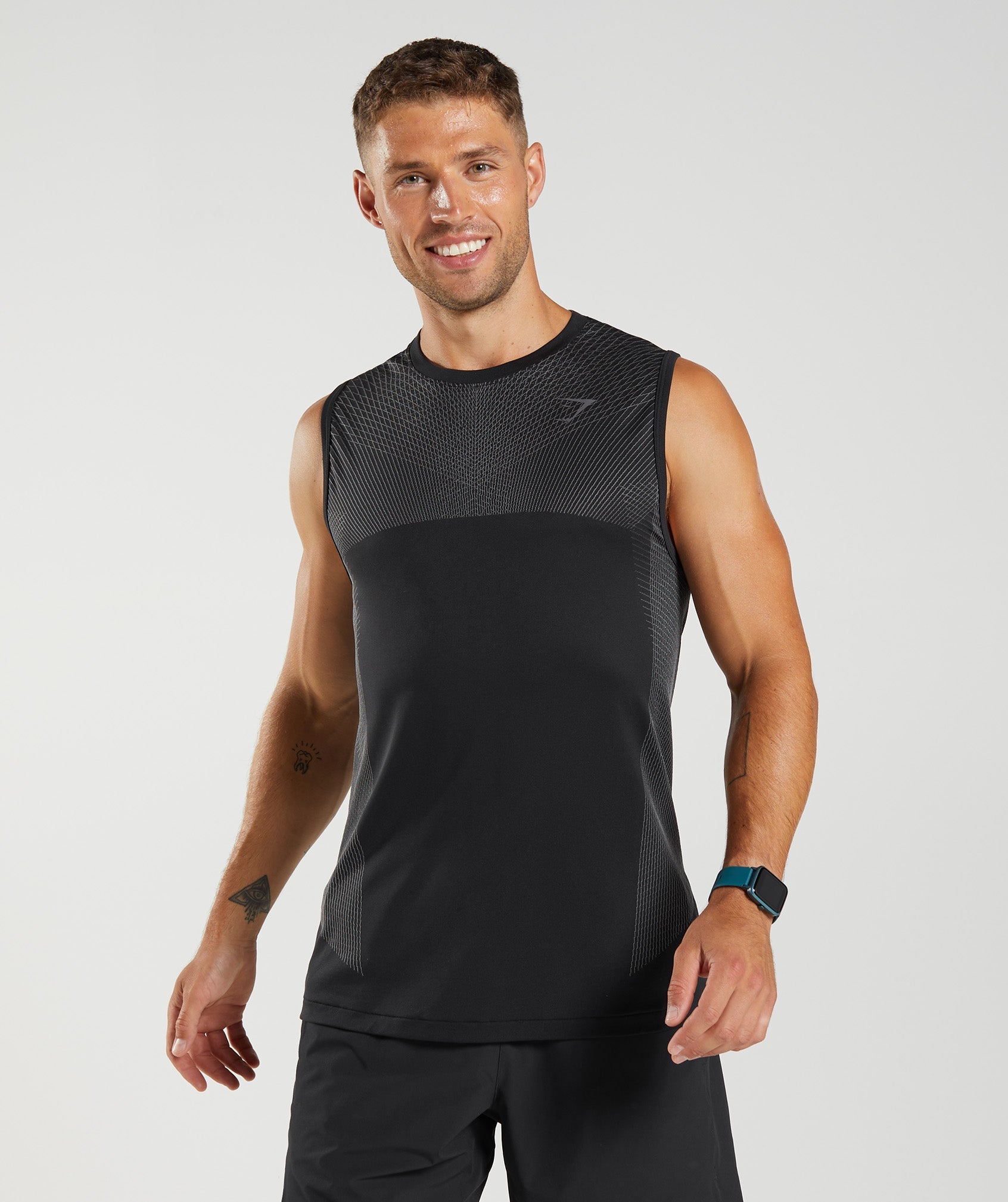 Black Men's Gymshark Apex Seamless Tanks | NMCLUH-401