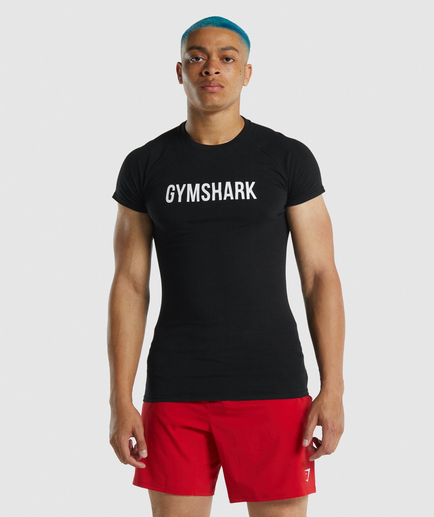 Black Men's Gymshark Apollo T Shirts | YVFOUS-847