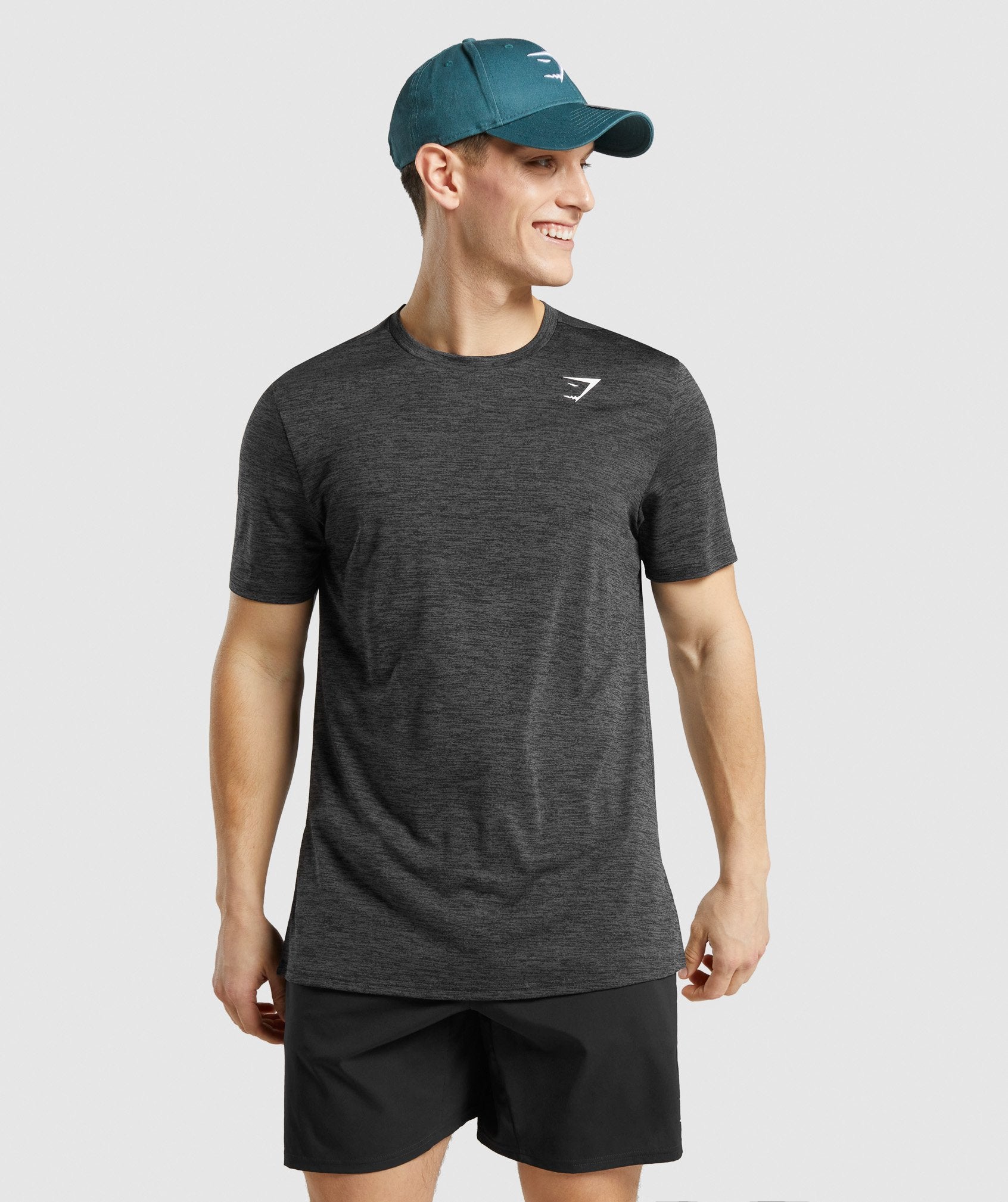 Black Men's Gymshark Arrival Marl T Shirts | PGOTSN-950