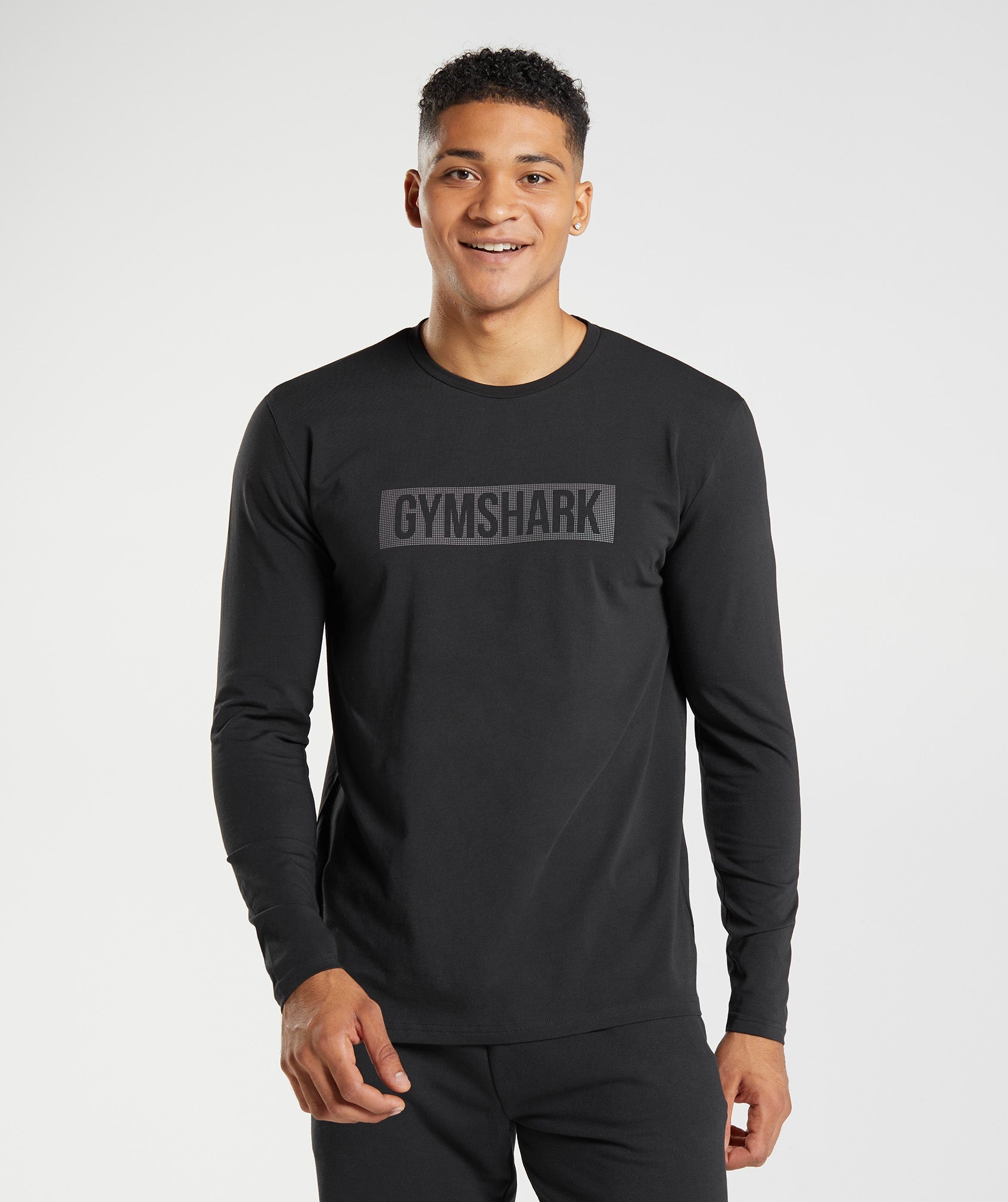 Black Men's Gymshark Block Long Sleeve T Shirts | MDFLXY-839