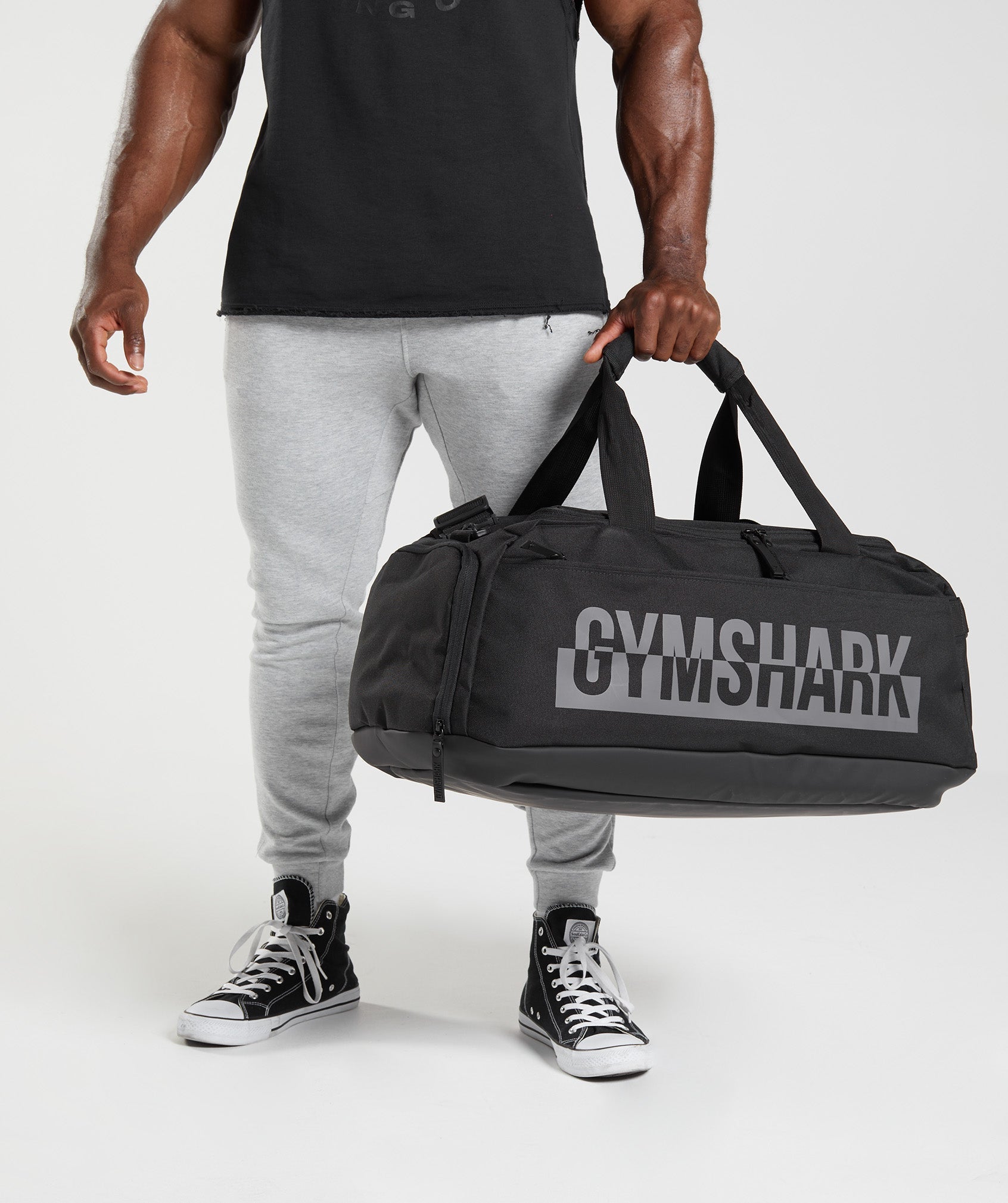 Black Men's Gymshark Bold Holdall Bags | HMKFQR-947