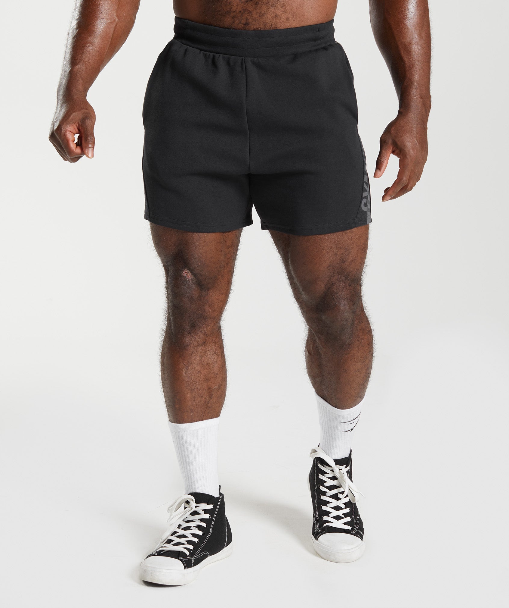 Black Men's Gymshark Bold React 5" Shorts | OJUXPH-798