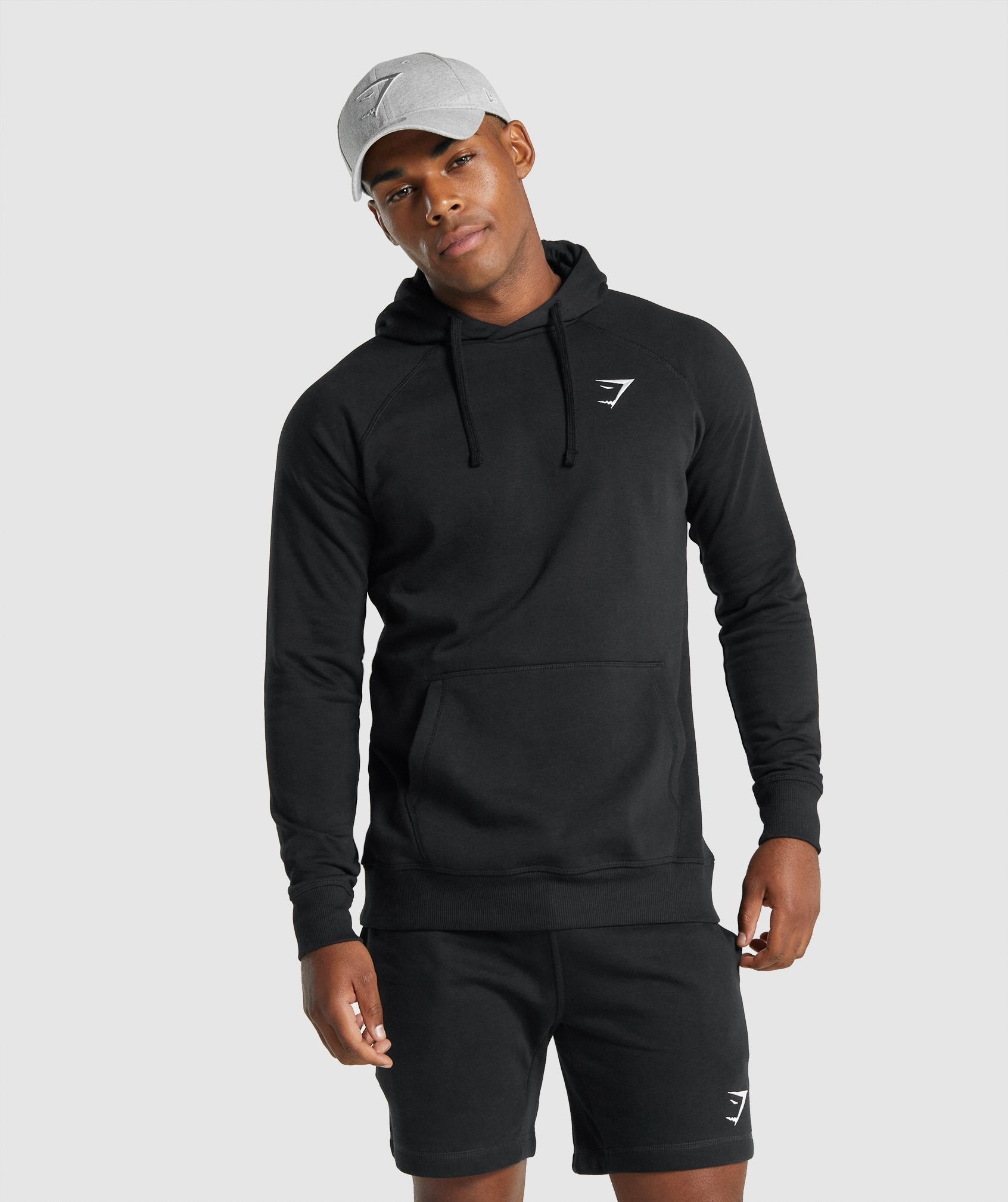 Black Men's Gymshark Crest Hoodie | GSTXEH-206