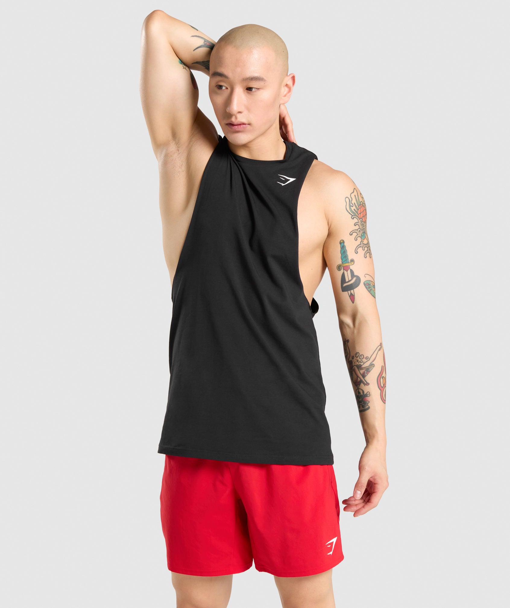 Black Men's Gymshark Critical Drop Arm Tanks | JGRCSV-627