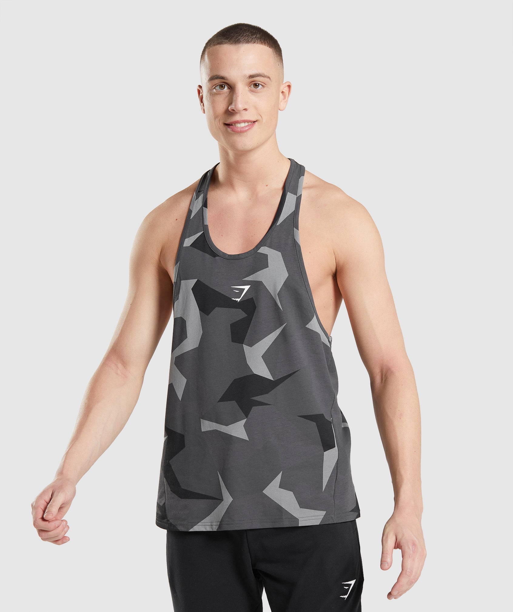 Black Men's Gymshark Critical Stringer Vest | UNVEIW-308