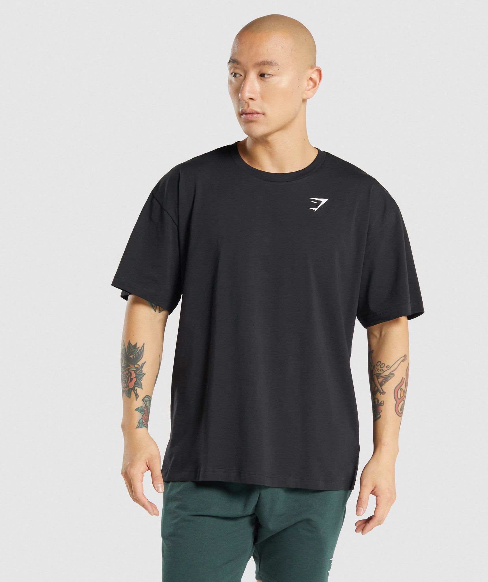 Black Men's Gymshark Essential Oversized T Shirts | ACKTEN-250