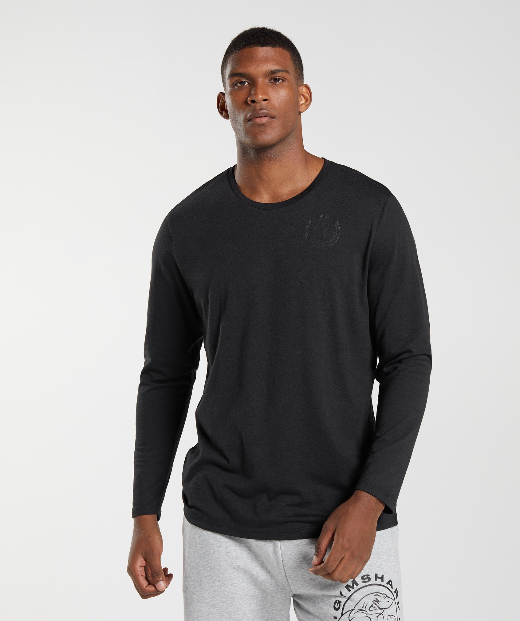 Black Men's Gymshark Legacy Long Sleeve T Shirts | OKSZJL-412