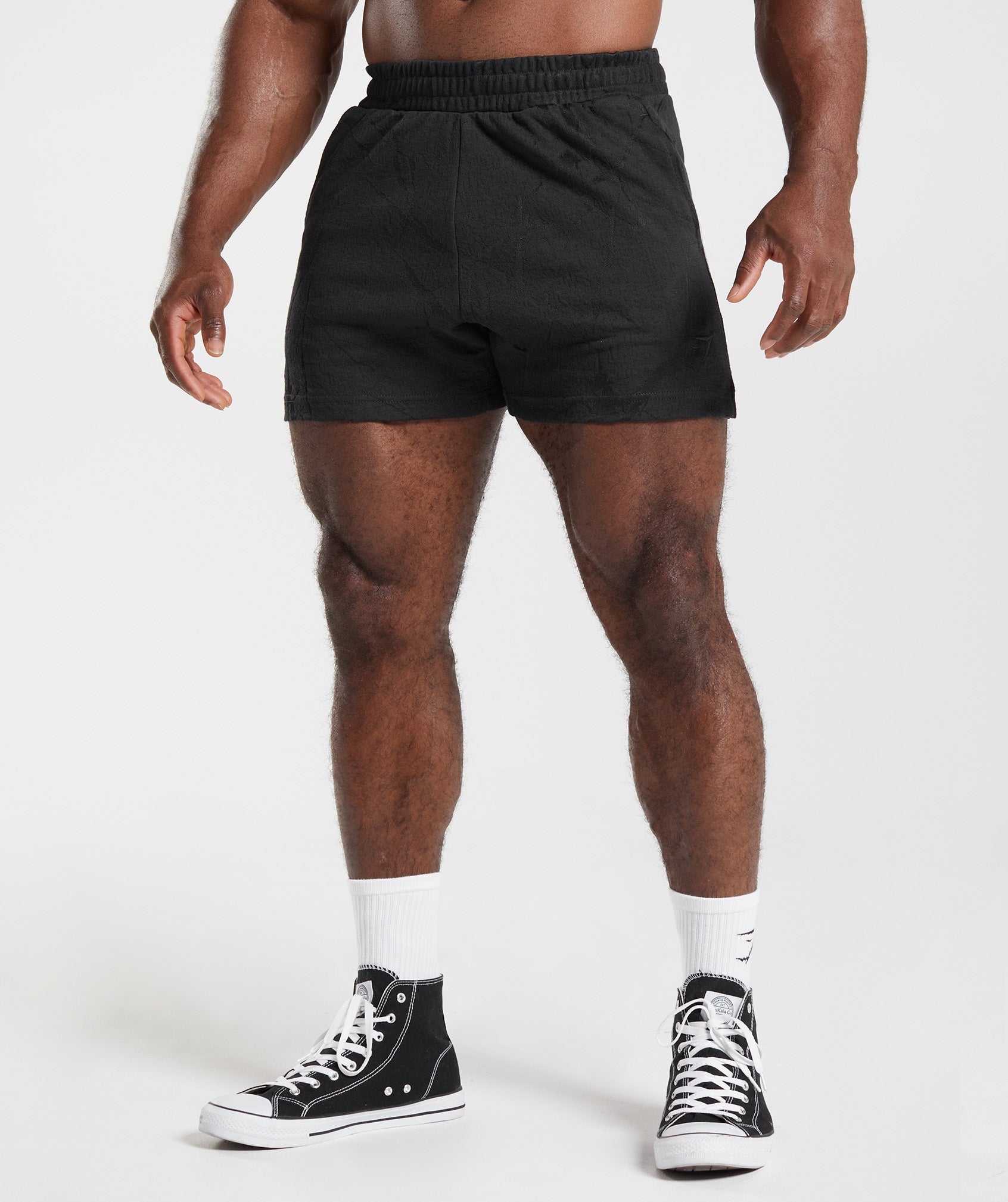 Black Men's Gymshark Power 5" Shorts | ETLSZW-612