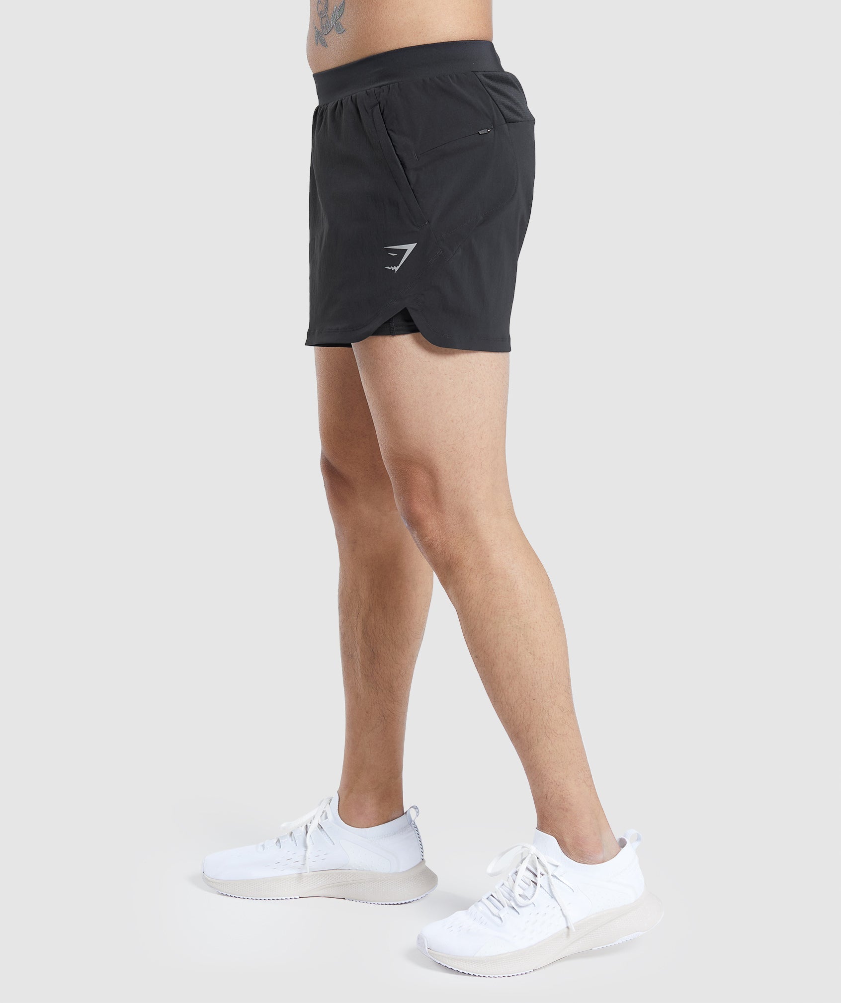 Black Men's Gymshark Speed Evolve 3" 2 In 1 Shorts | BNSVAP-520