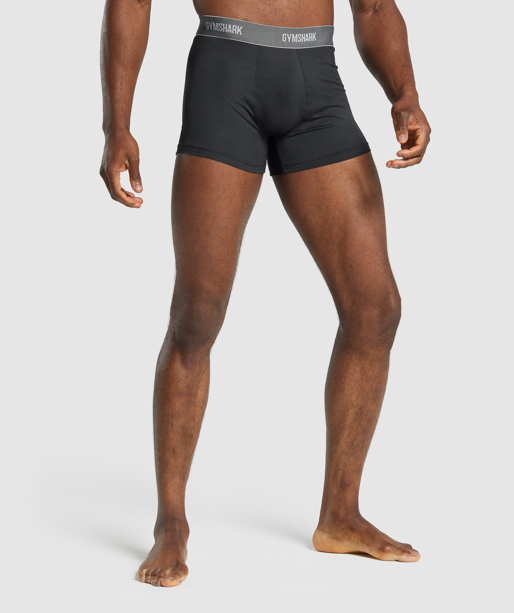 Black Men's Gymshark Sports Tech Boxers 2Pk Underwear | DWUJIX-402