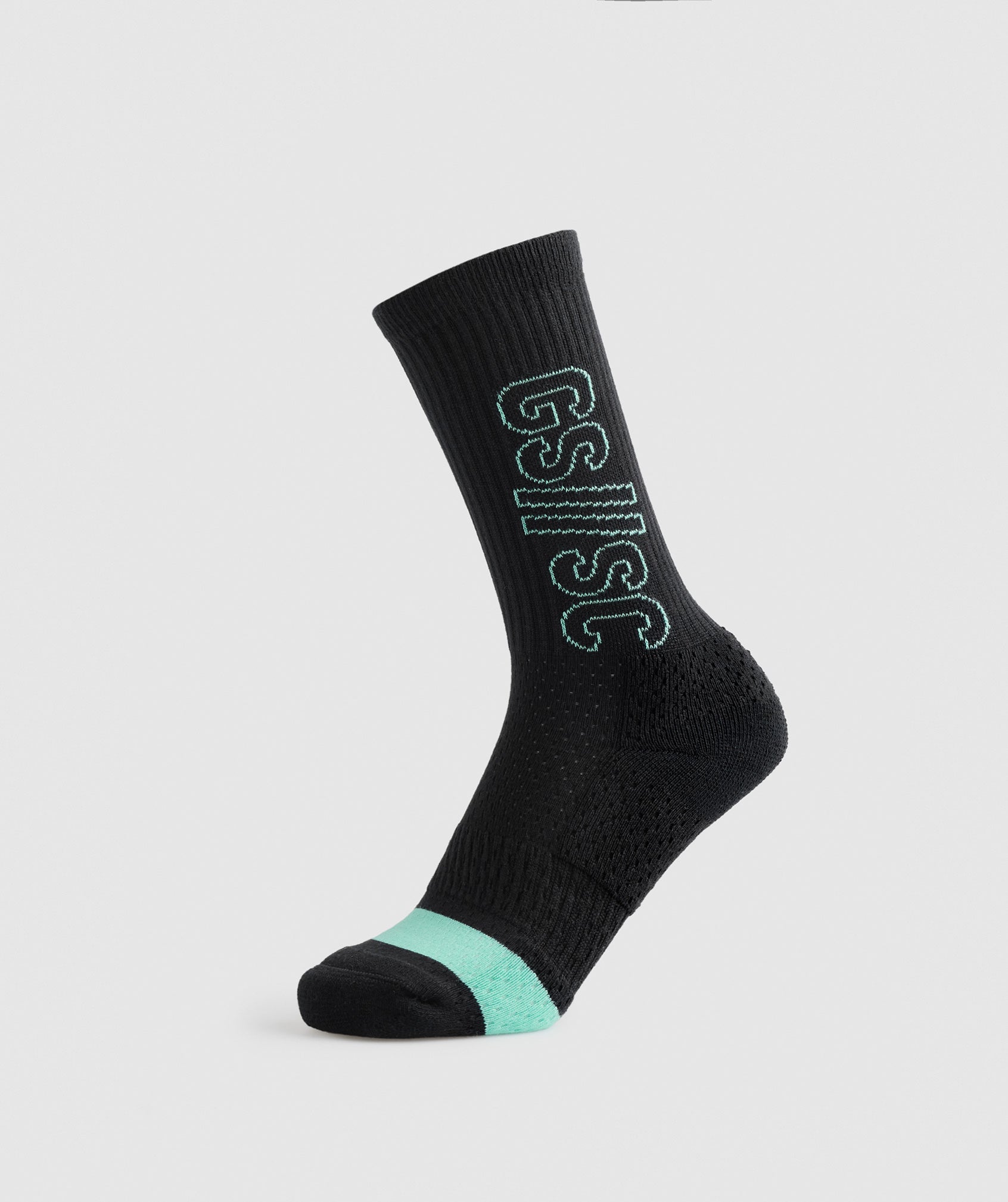 Black Men's Gymshark Steve Cook Crew Socks | VCLQGA-297