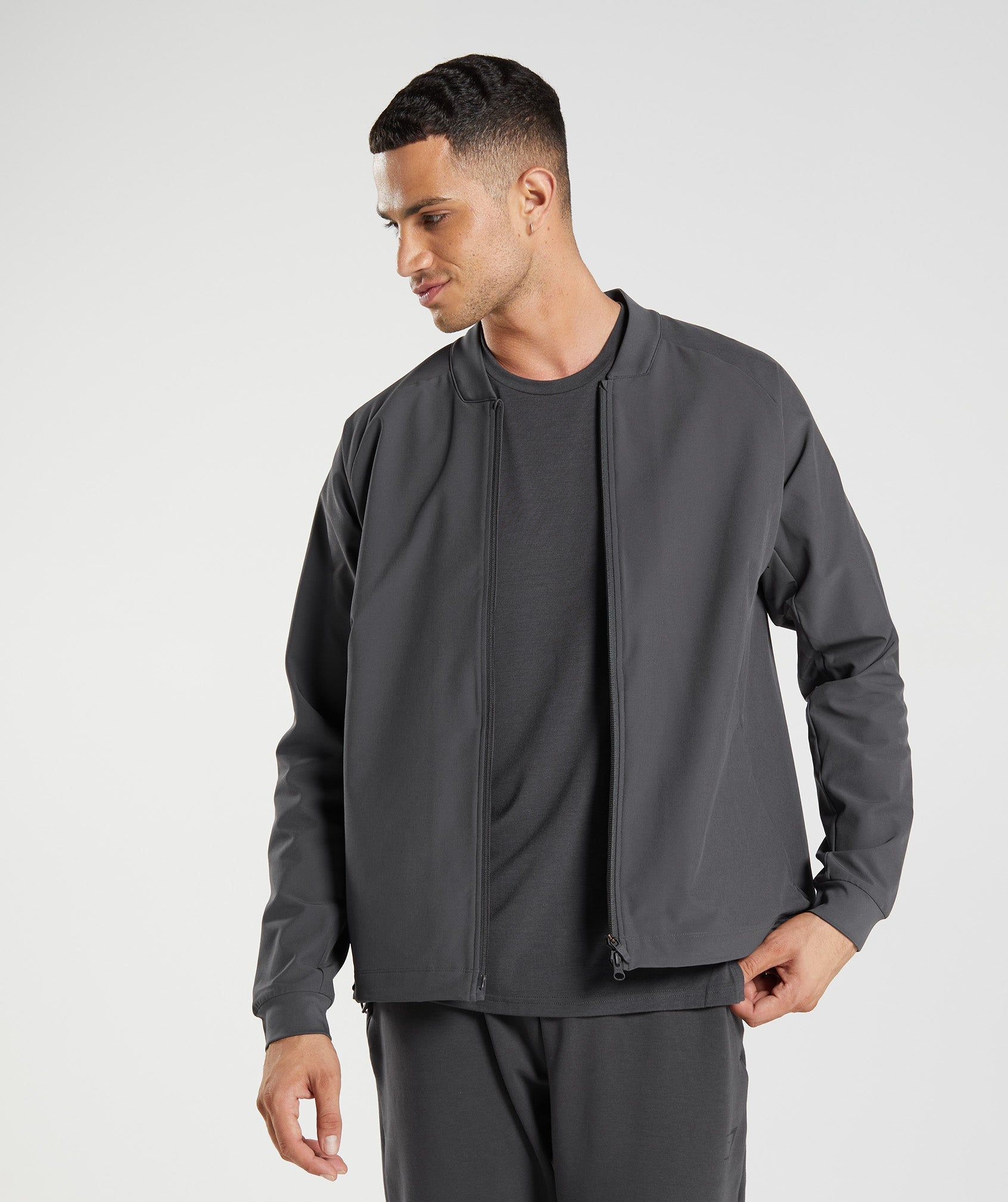 Black Men's Gymshark Studio Jackets | MJILOK-531