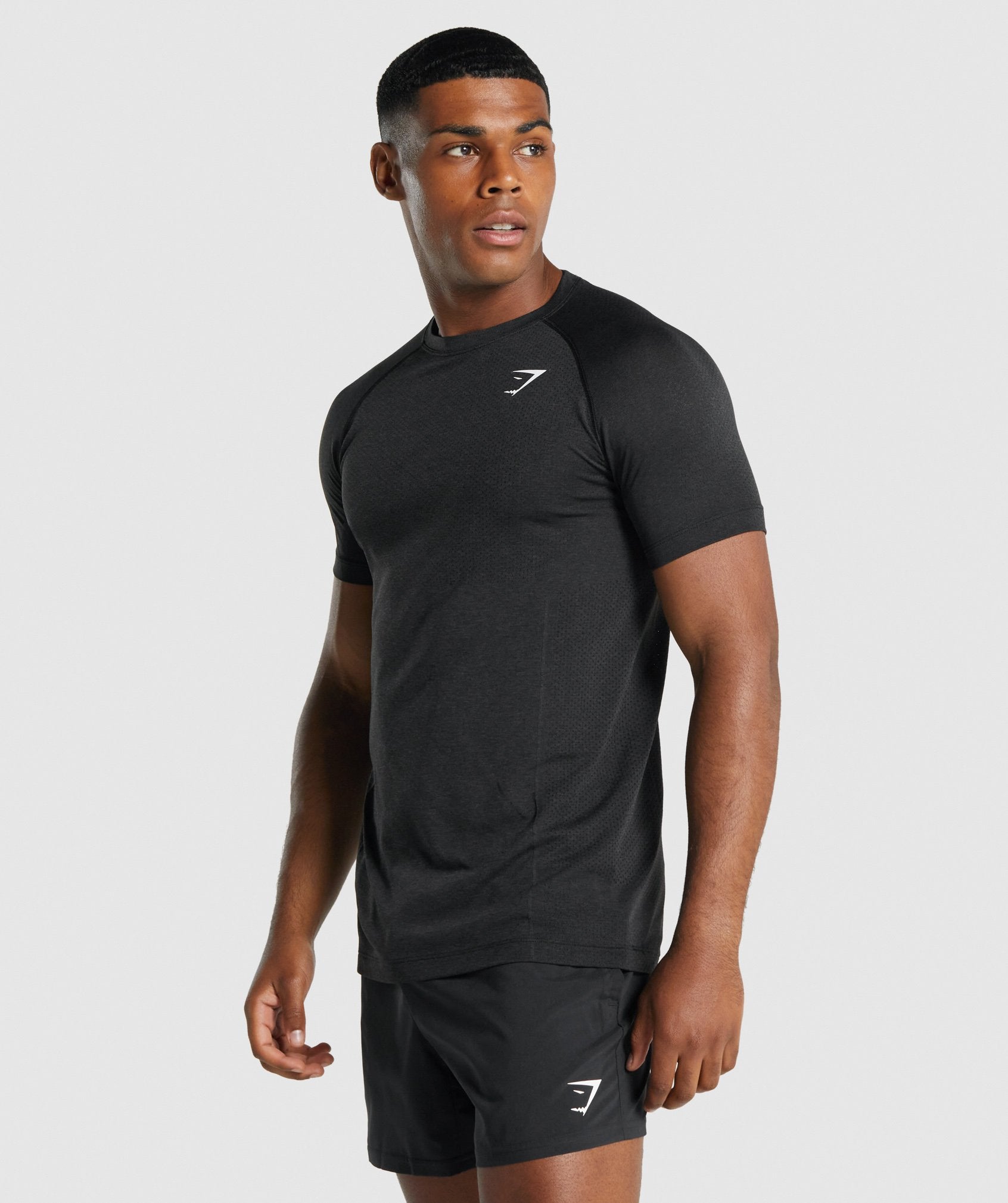 Black Men's Gymshark Vital Light seamless T Shirts | BFVEAM-508