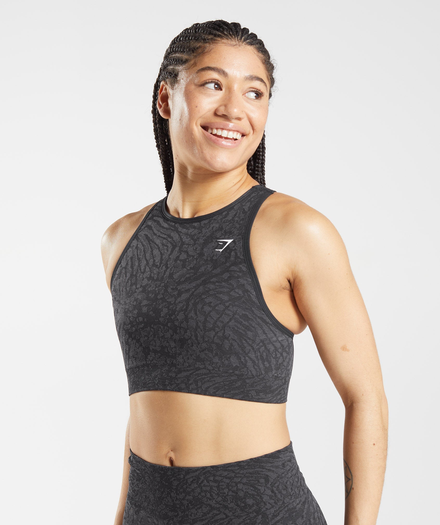 Black Women's Gymshark Adapt Animal Seamless Sports Bra | QRNPAS-513