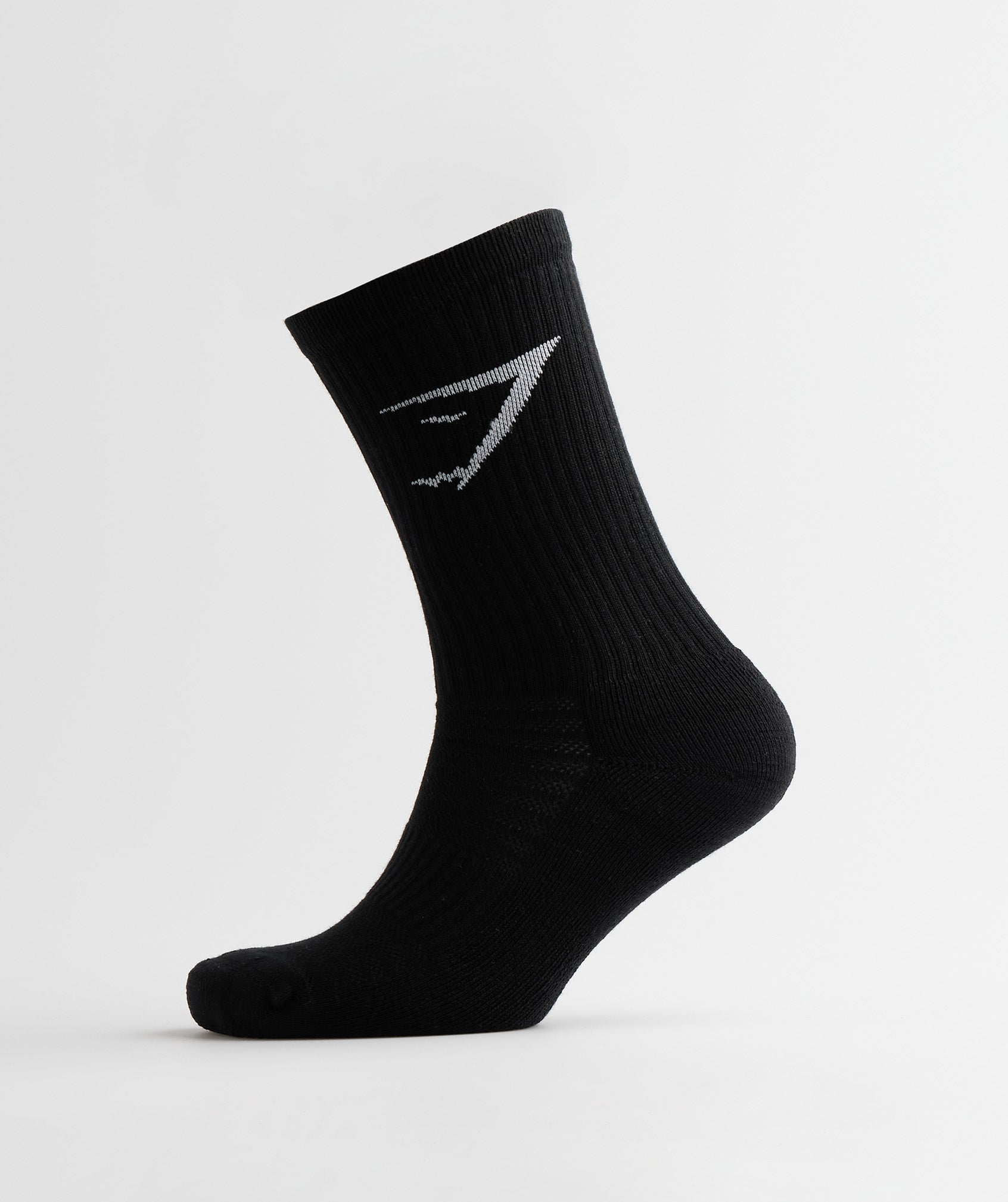 Black Women's Gymshark Crew 3pk Socks | EQZUJM-357