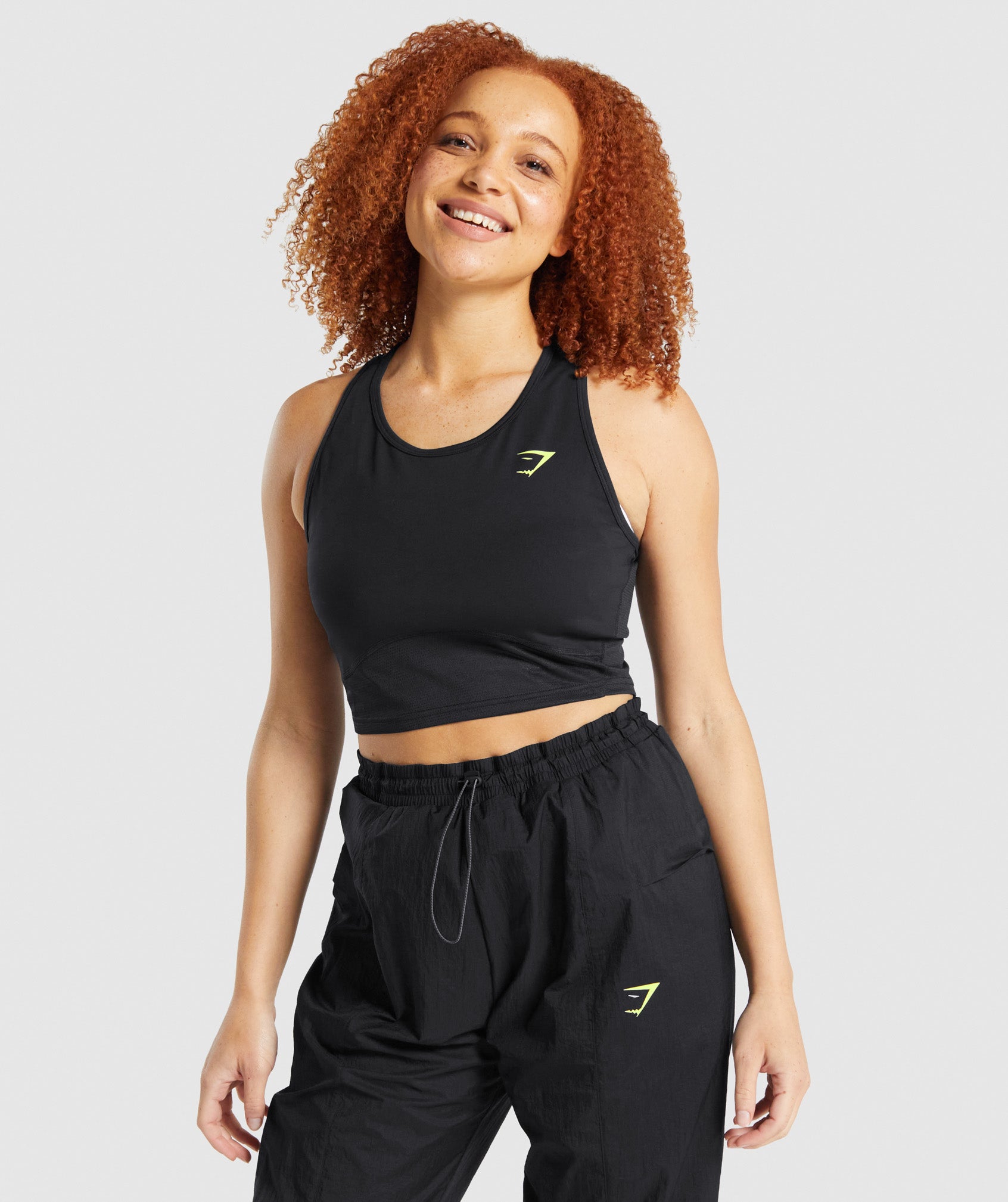 Black Women's Gymshark Pulse Crop Tanks | SUHKGN-024