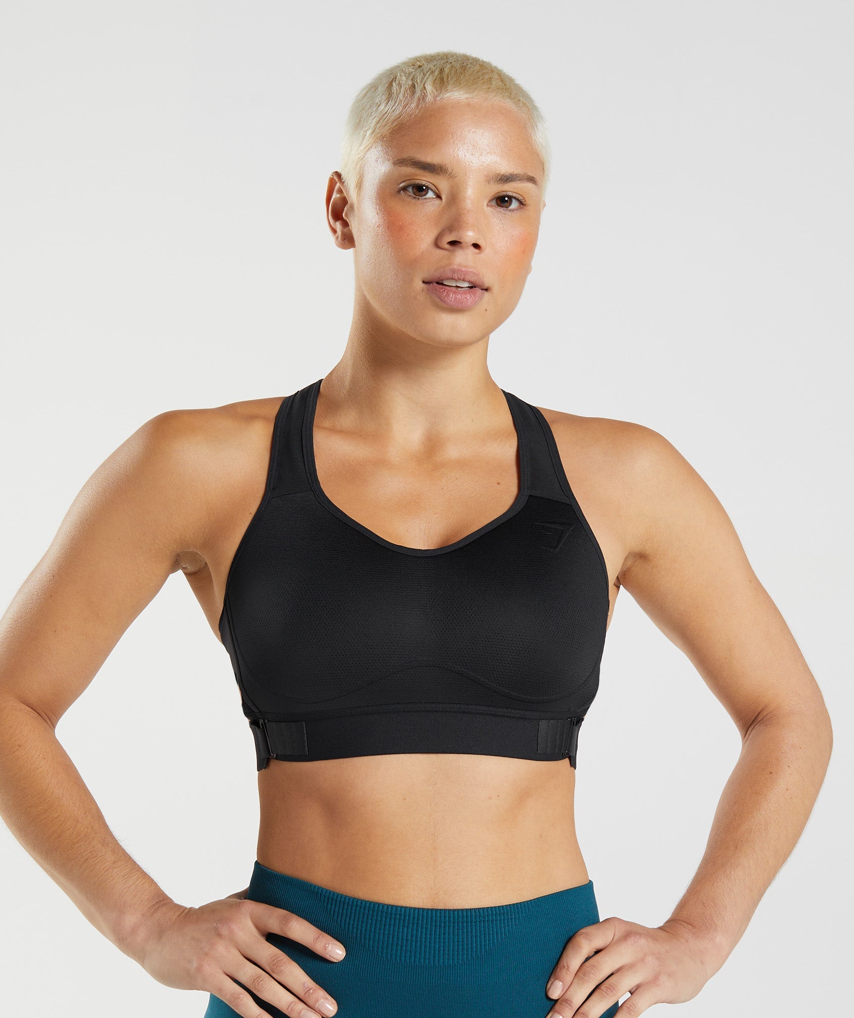 Black Women's Gymshark Racerback High Support Sports Bra | LJIERP-912