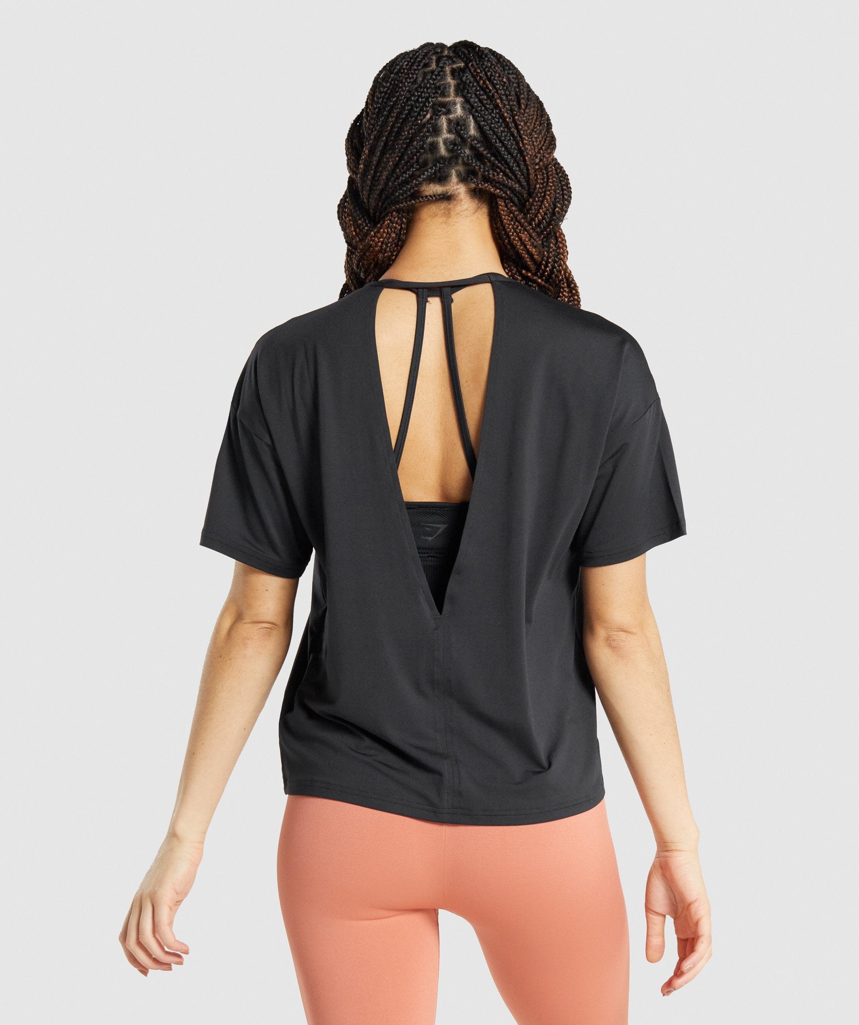 Black Women's Gymshark Studio T Shirts | VKMAZT-139