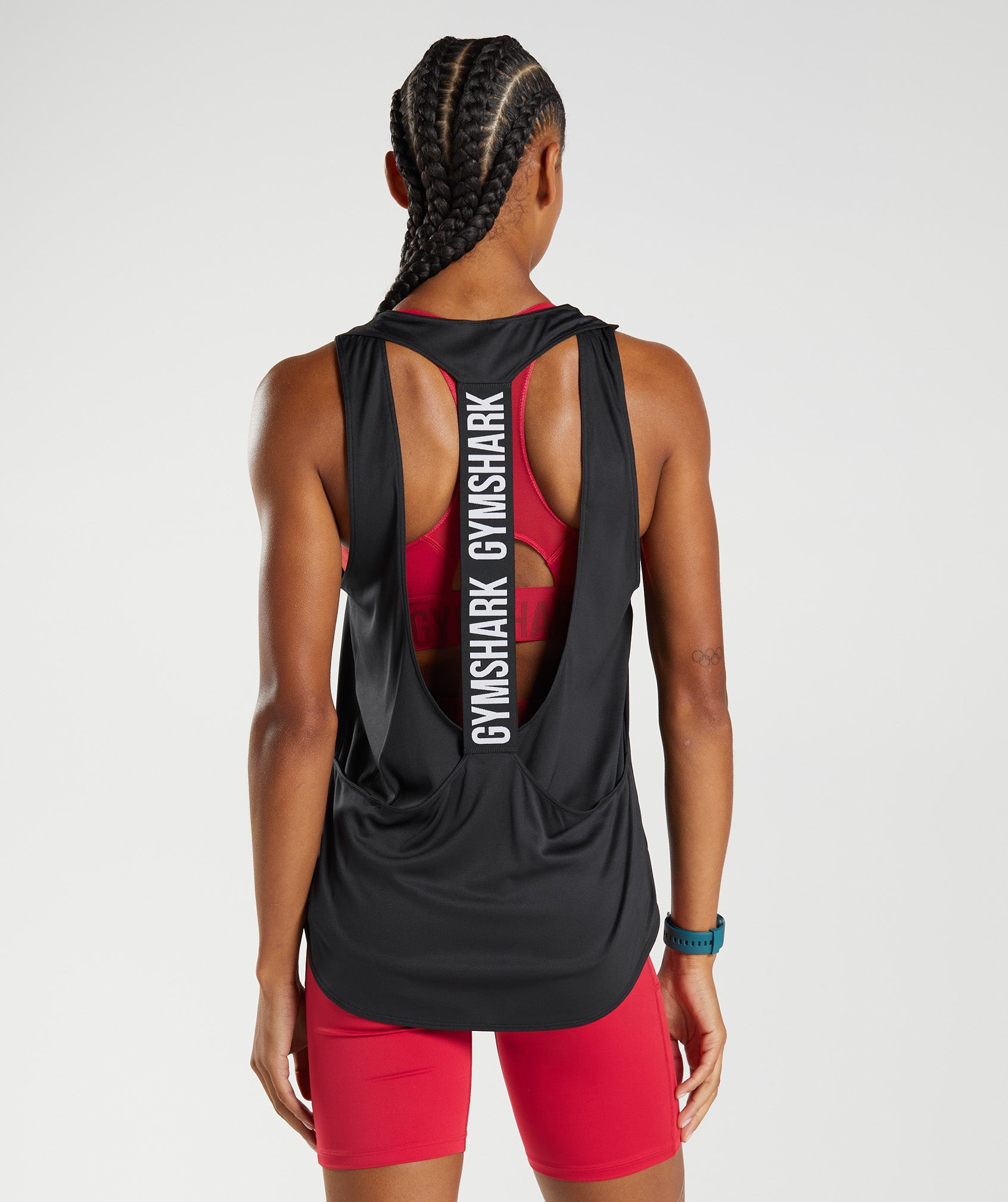 Black Women's Gymshark Training Brandmark Tanks | PXCMGU-128