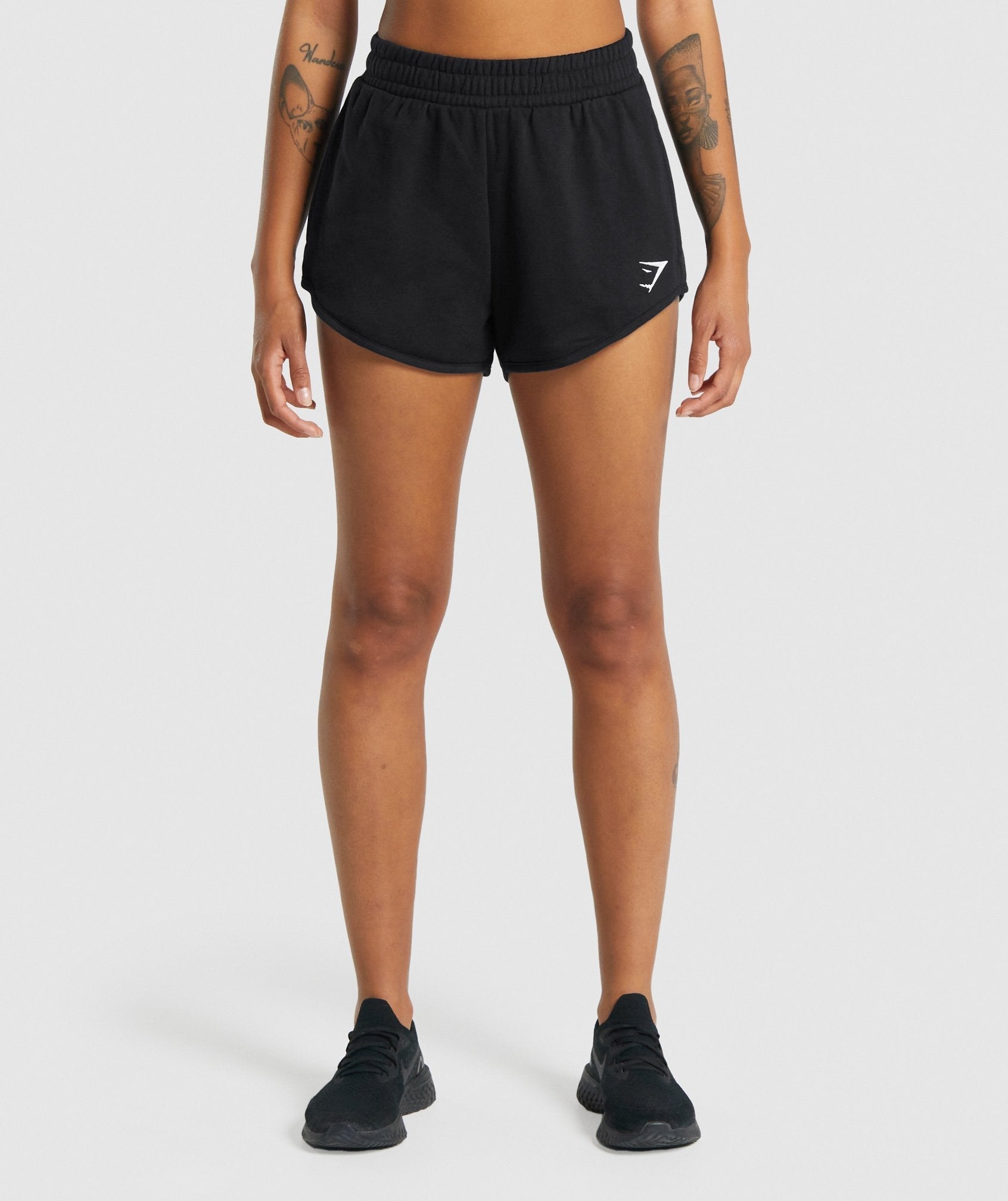 Black Women's Gymshark Training Sweat Shorts | INTLOX-532