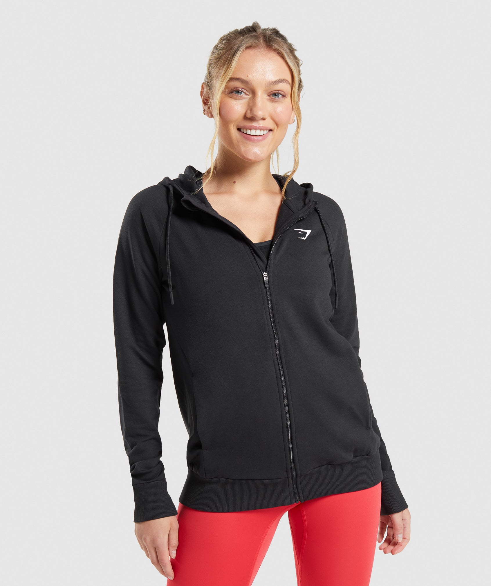 Black Women's Gymshark Training Zip Hoodie | HOFEWY-329