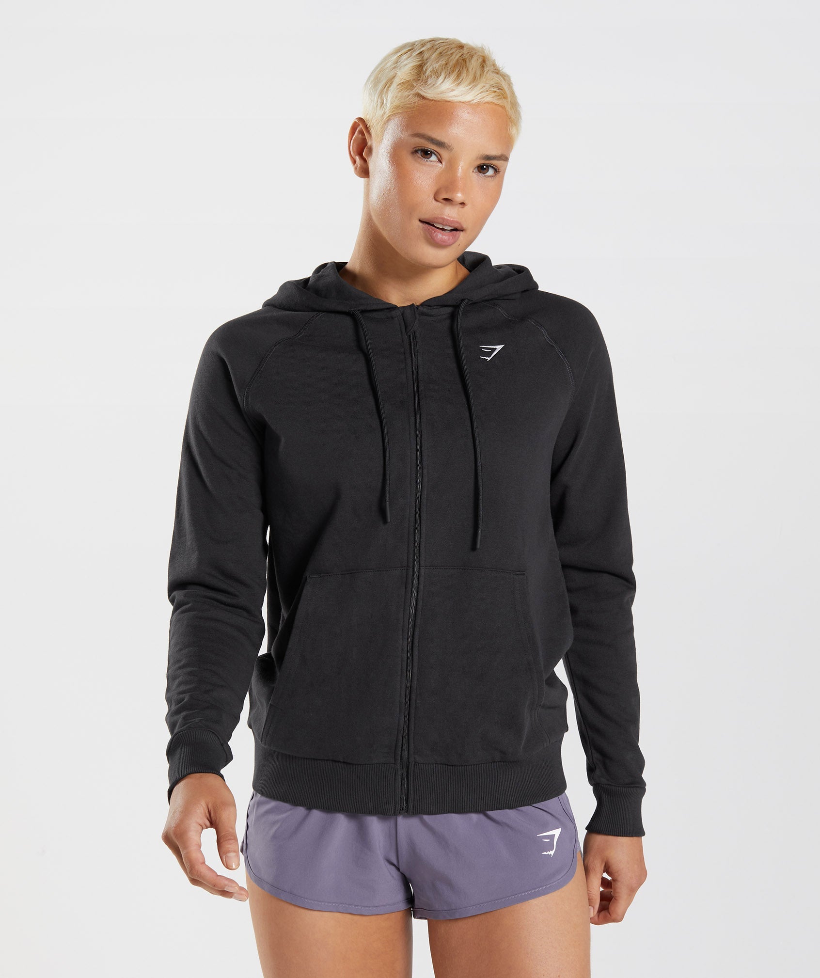 Black Women's Gymshark Training Zip Hoodie | LUWYCZ-917