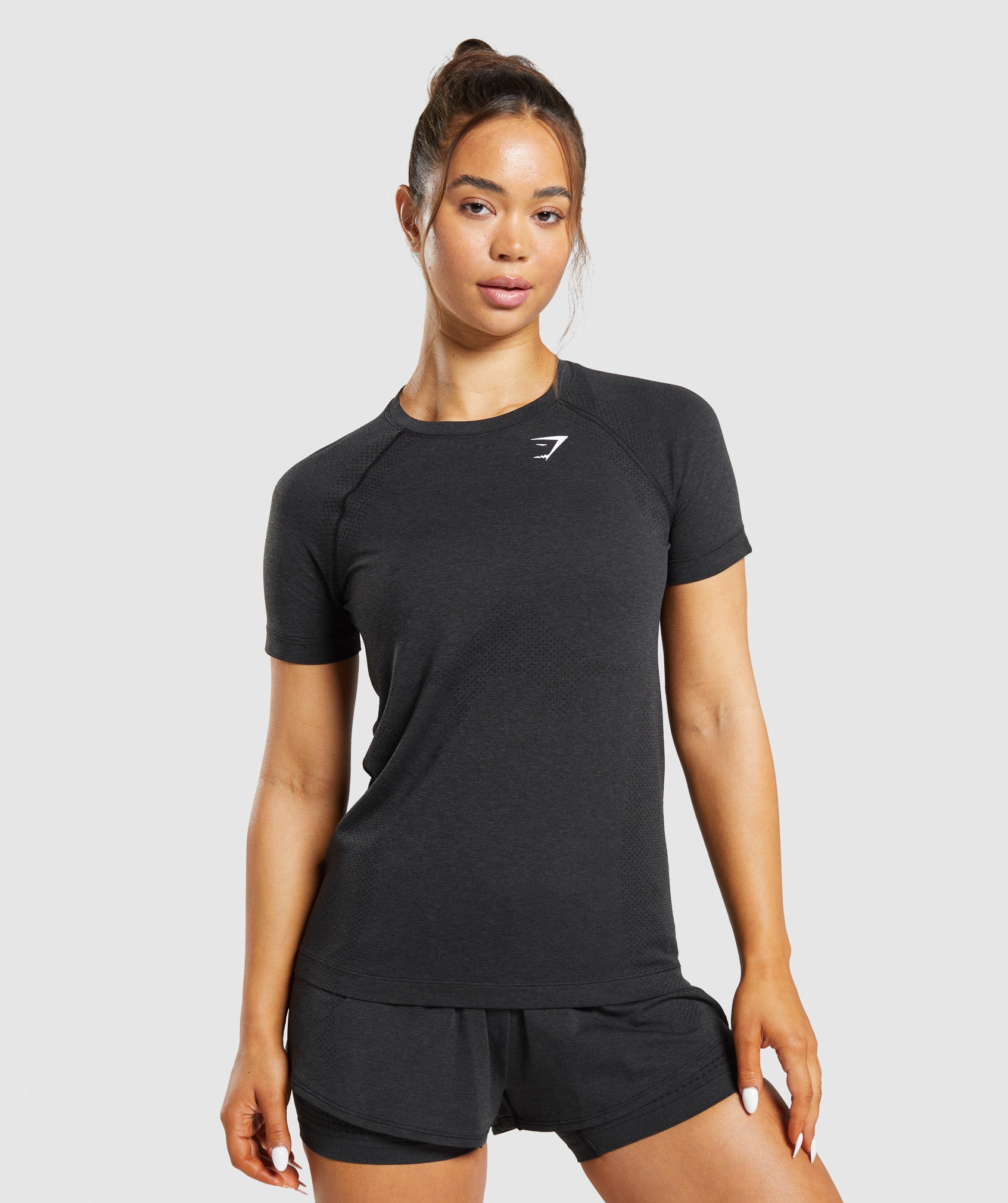 Black Women's Gymshark Vital Seamless 2.0 Light T Shirts | SHFROZ-260