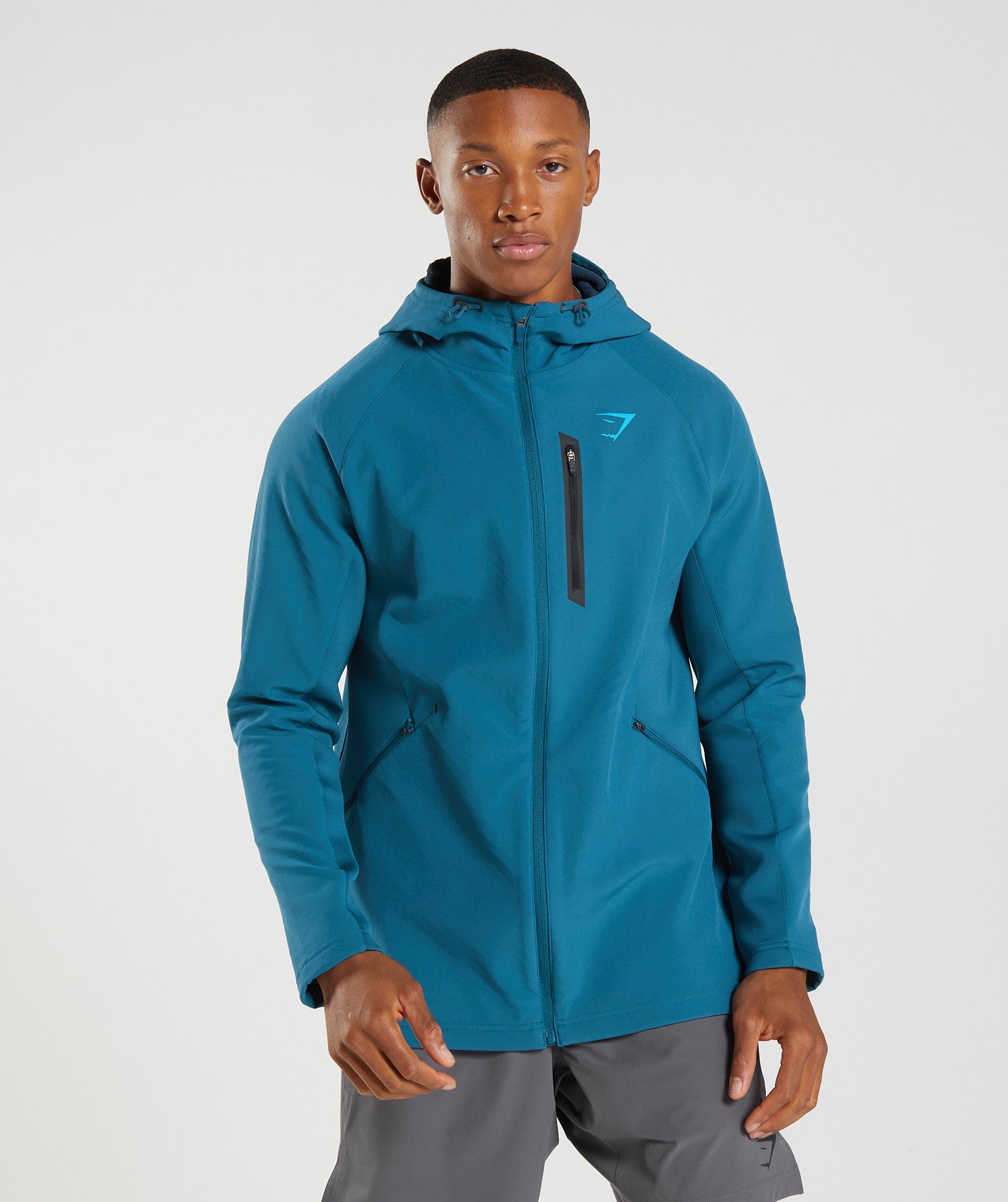 Blue Men's Gymshark Apex Jackets | ISTKRF-408