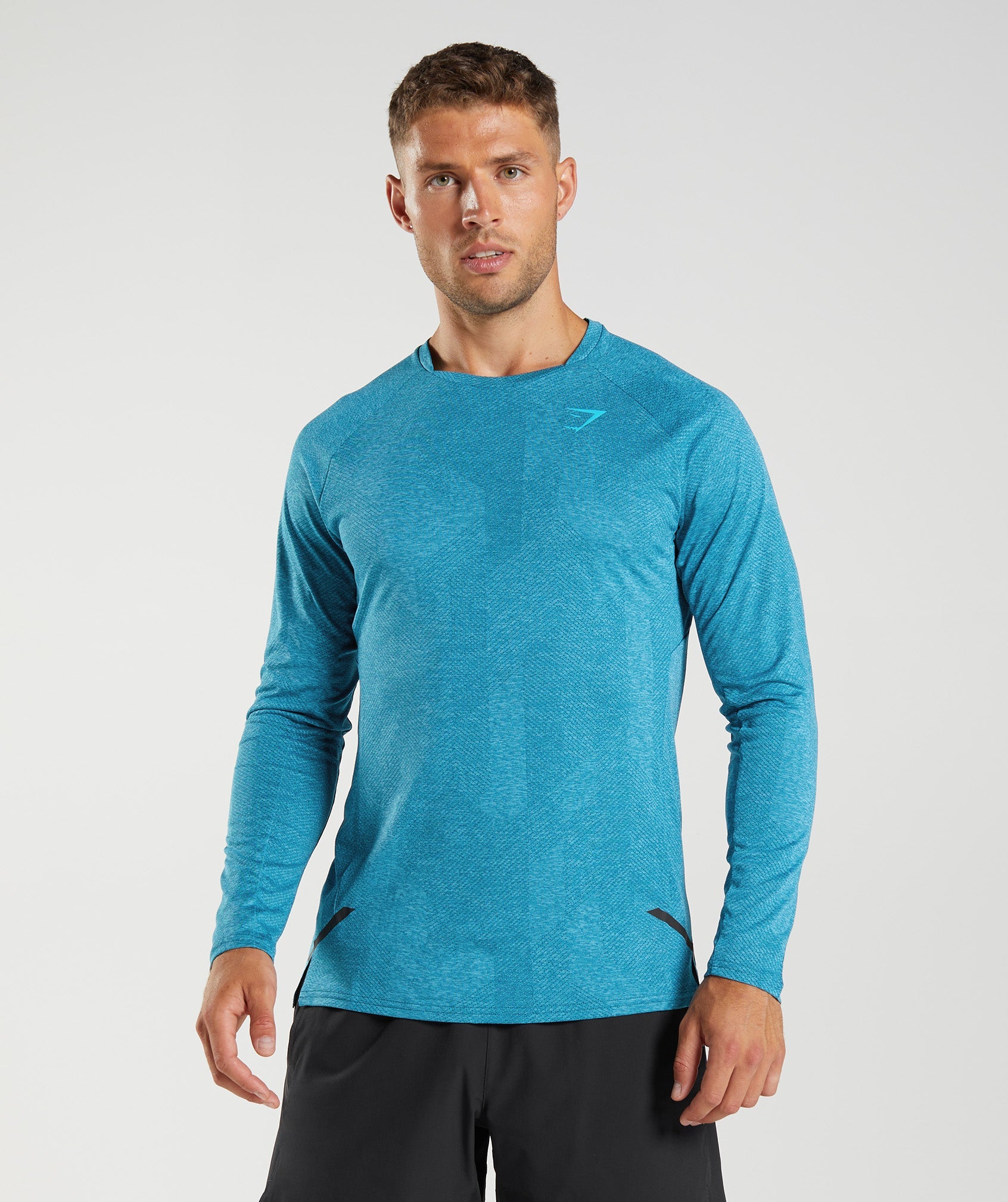 Blue Men's Gymshark Apex Long Sleeve T Shirts | MNCKZG-741