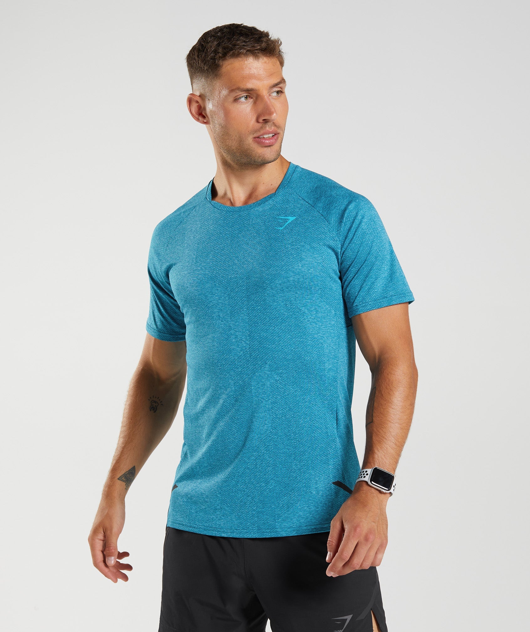 Blue Men's Gymshark Apex T Shirts | KCIVYQ-320