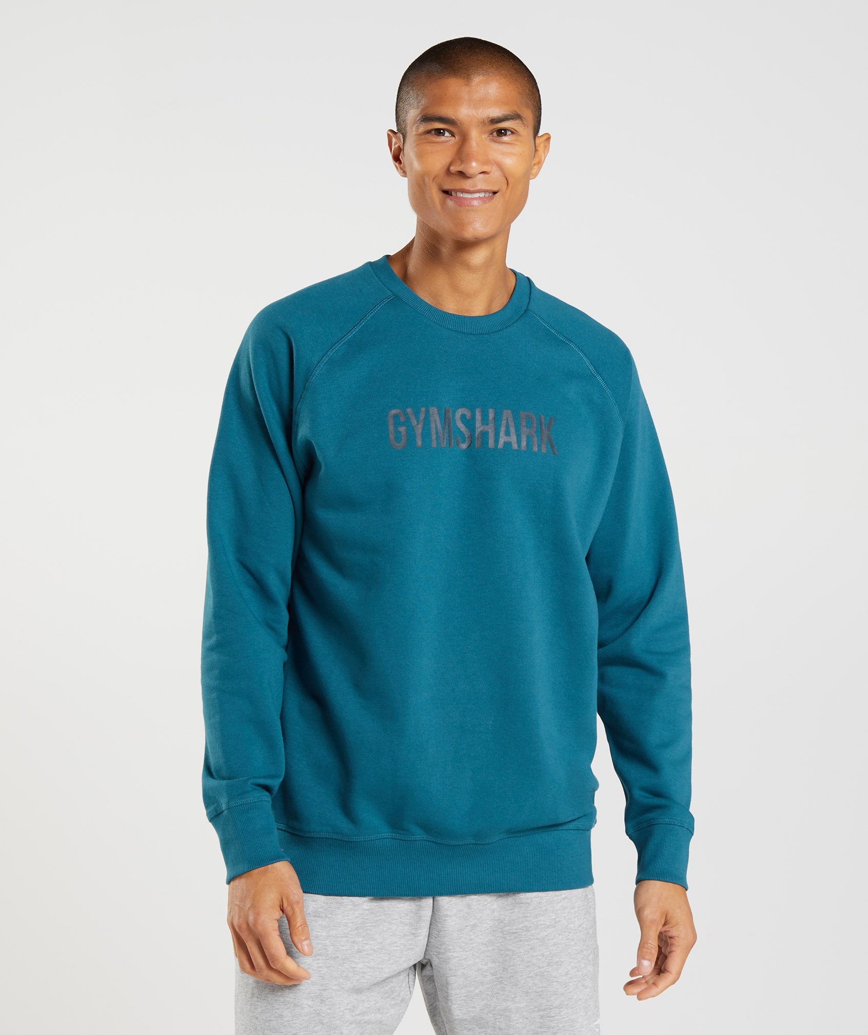 Blue Men's Gymshark Apollo Crew Sweatshirts | CVSUOL-106