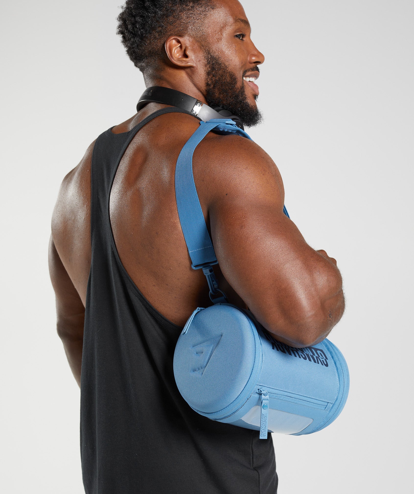 Blue Men's Gymshark Bold Bags | QWCAZY-647