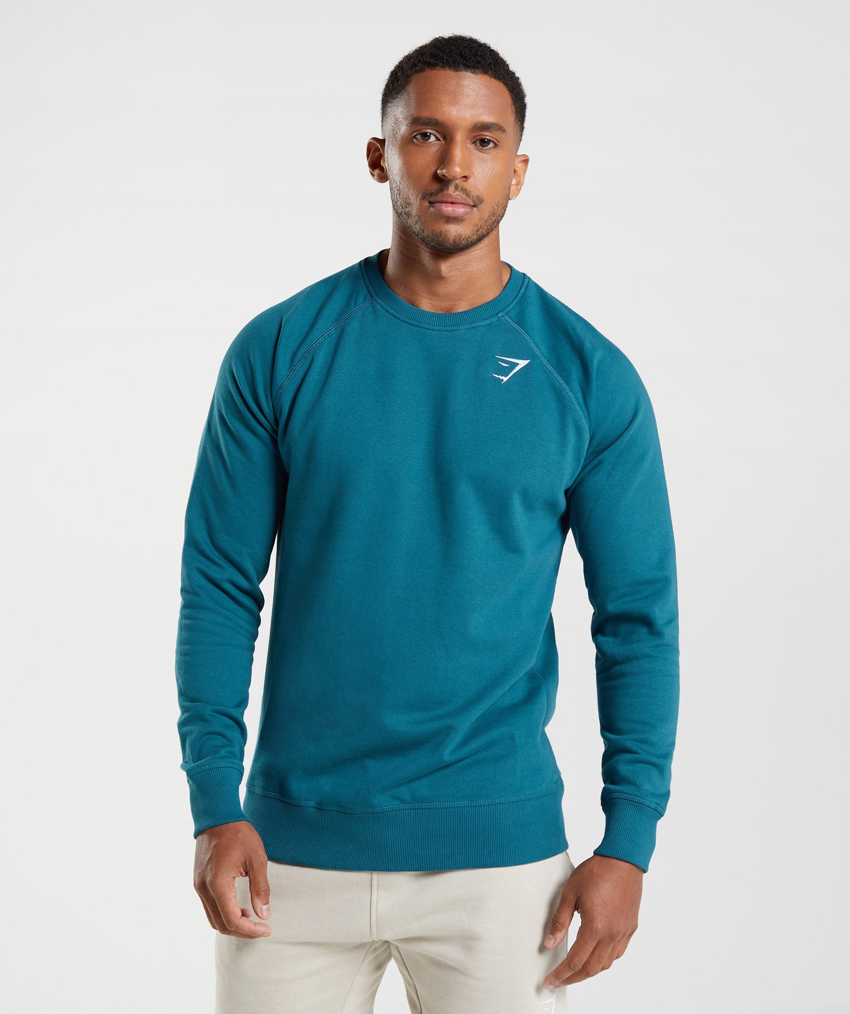 Blue Men's Gymshark Crest Sweatshirts | RMHUNI-584