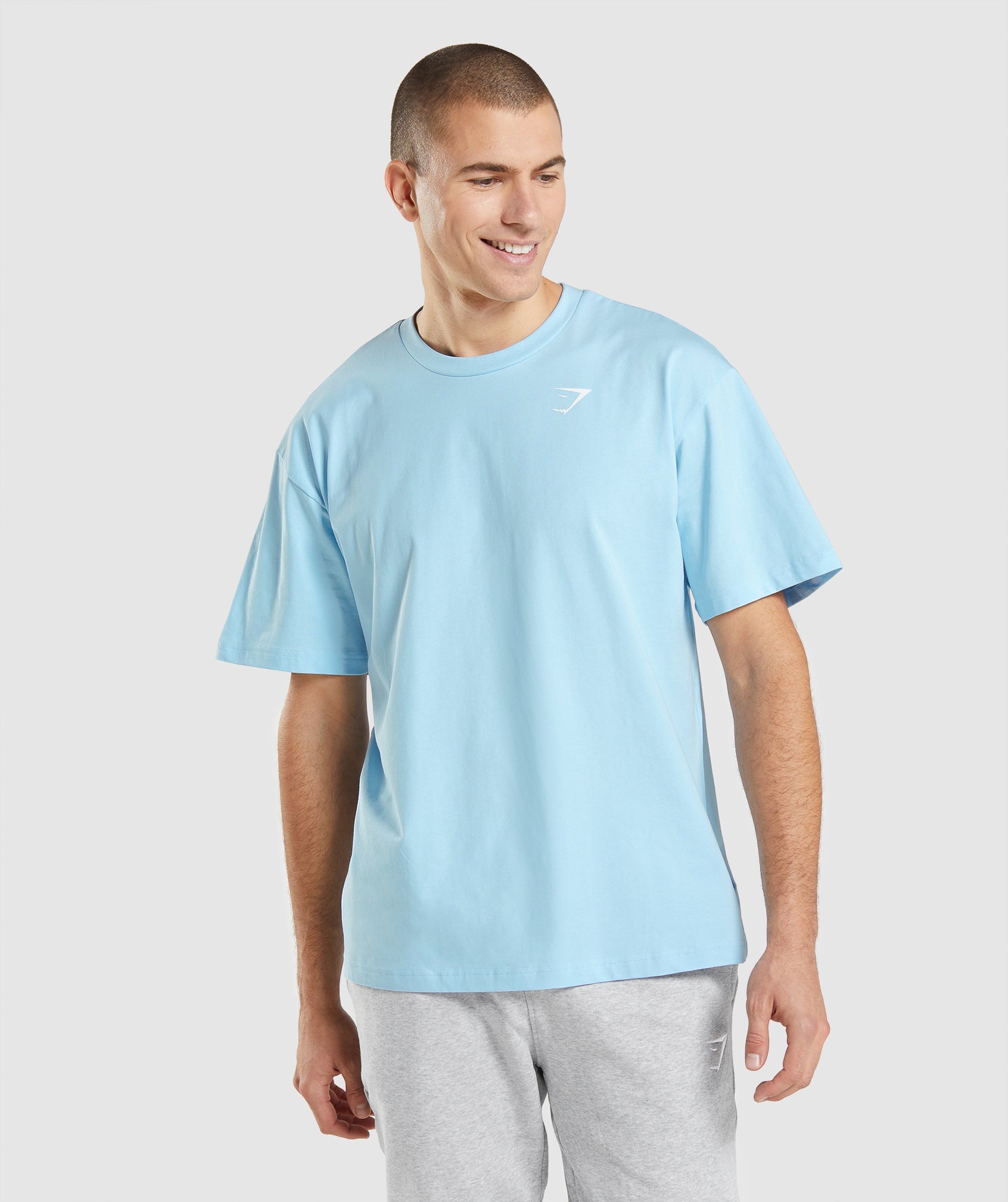 Blue Men's Gymshark Essential Oversized T Shirts | TWXUYQ-019