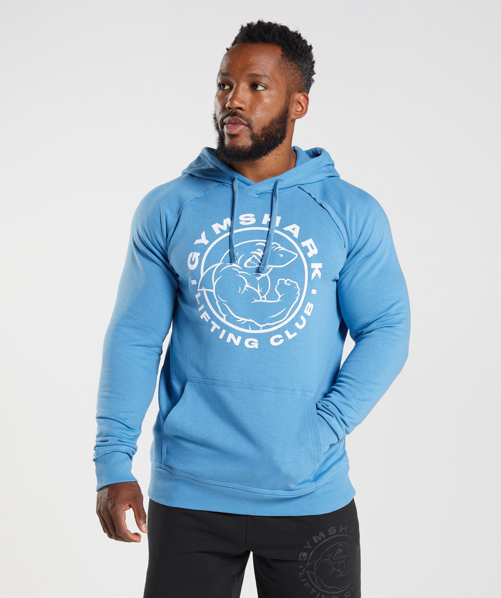 Blue Men's Gymshark Legacy Hoodie | JEPYWS-390