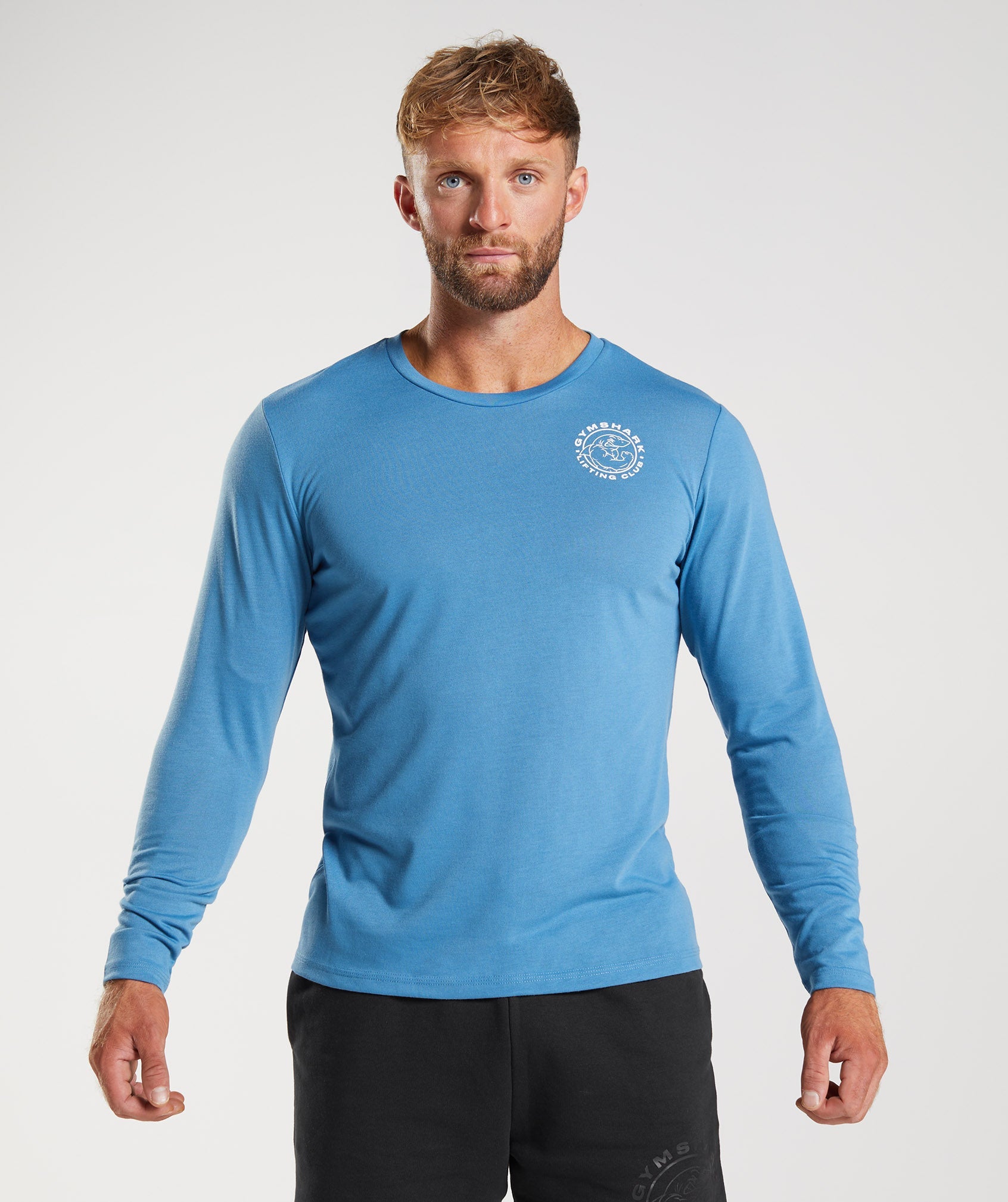 Blue Men's Gymshark Legacy Long Sleeve T Shirts | BROZIH-189