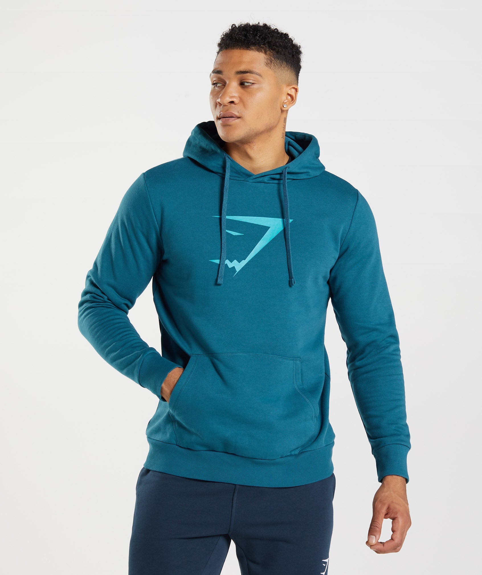 Blue Men's Gymshark Sharkhead Infill Hoodie | WPALMS-301