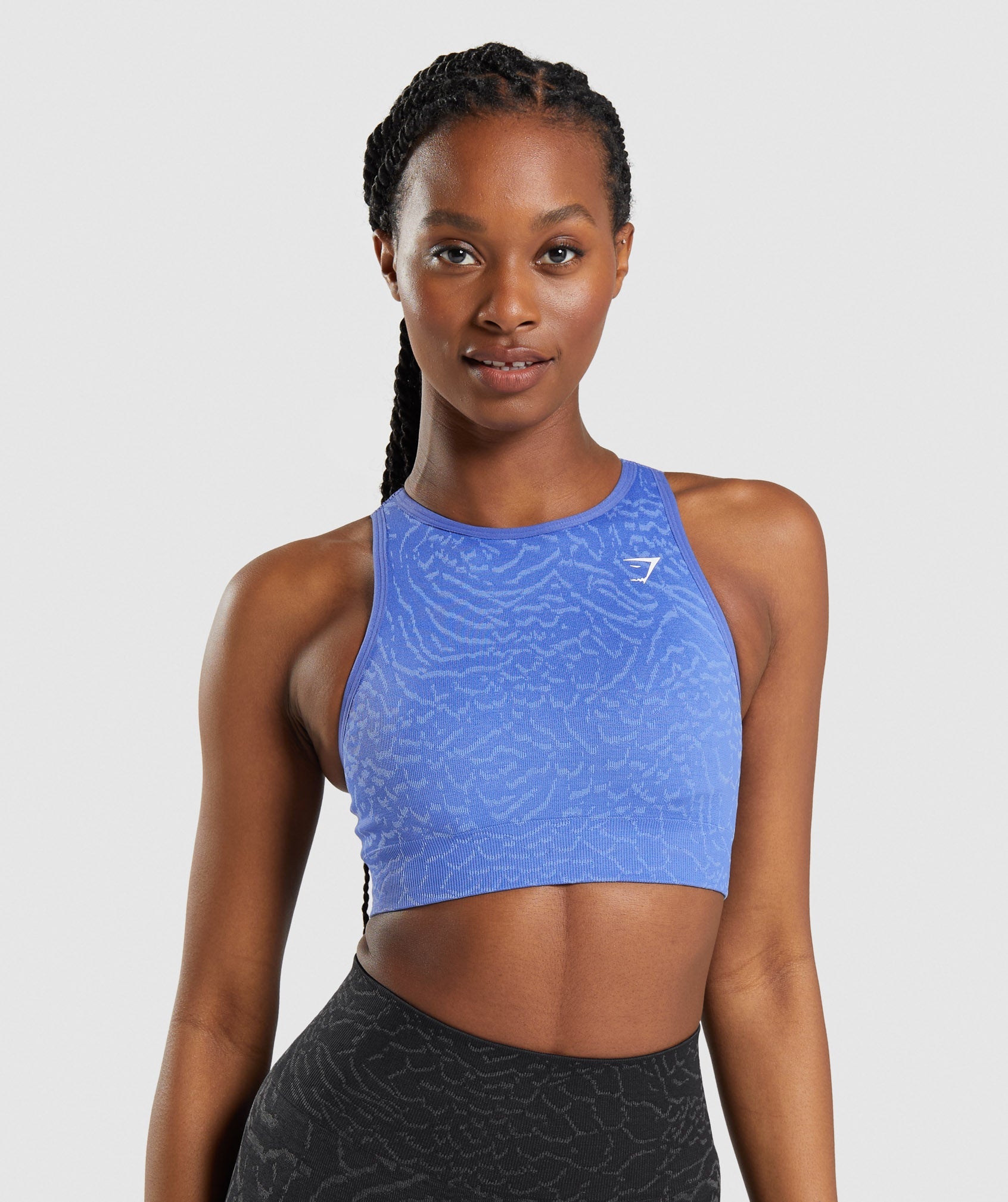 Blue Women's Gymshark Adapt Animal Seamless Sports Bra | FKOXZN-125