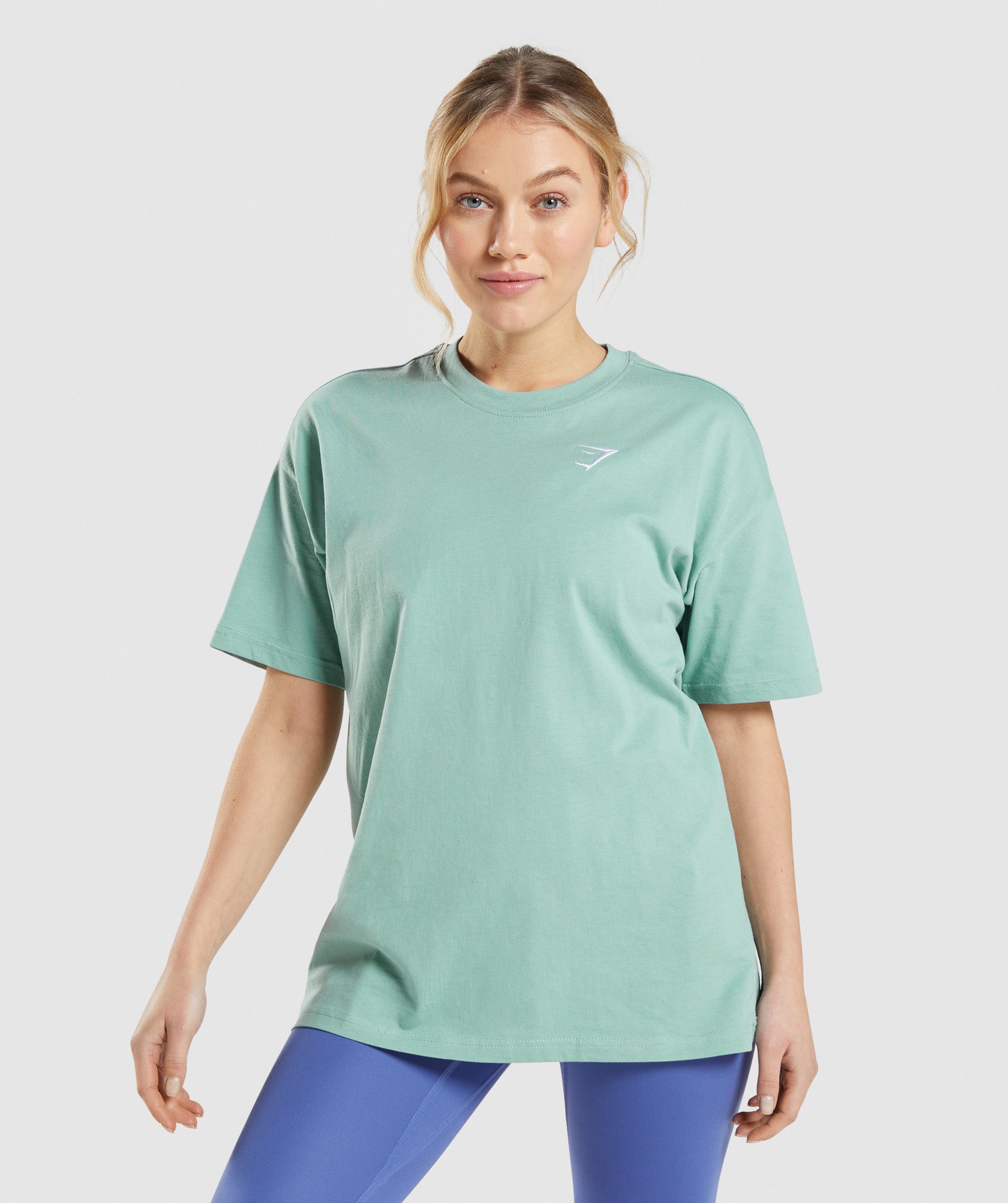 Blue Women's Gymshark Training Oversized T Shirts | MFUHER-752