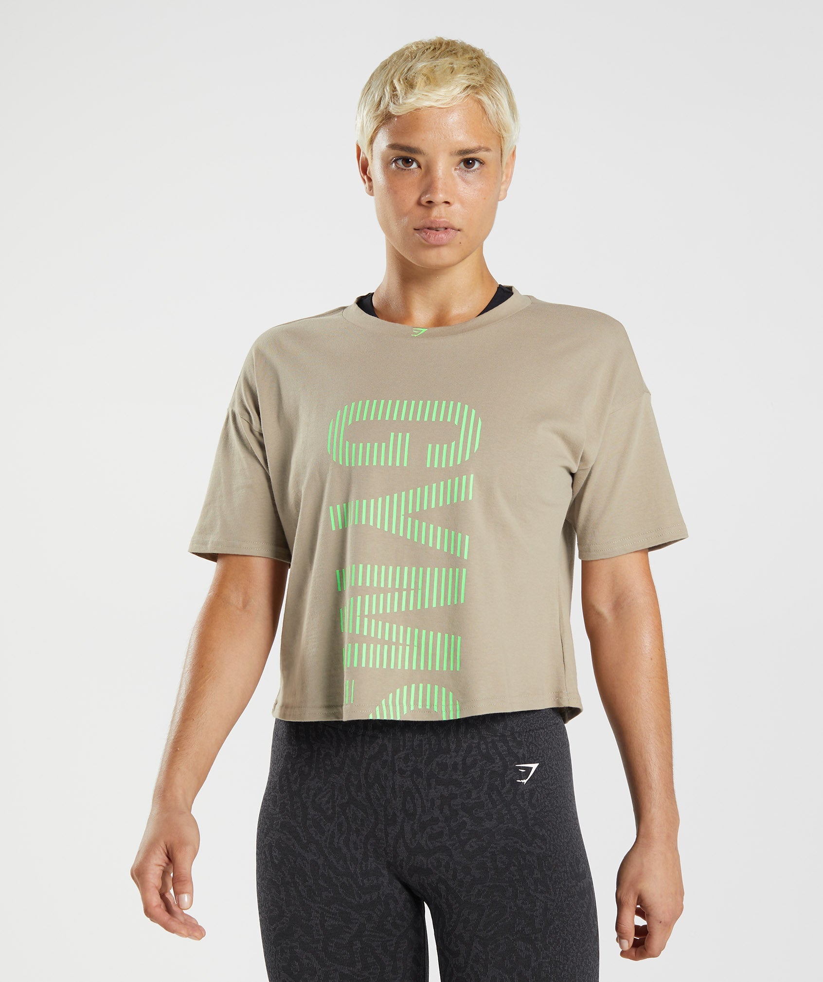 Brown / Light Green Women's Gymshark 315 Midi T Shirts | RKNBXP-235