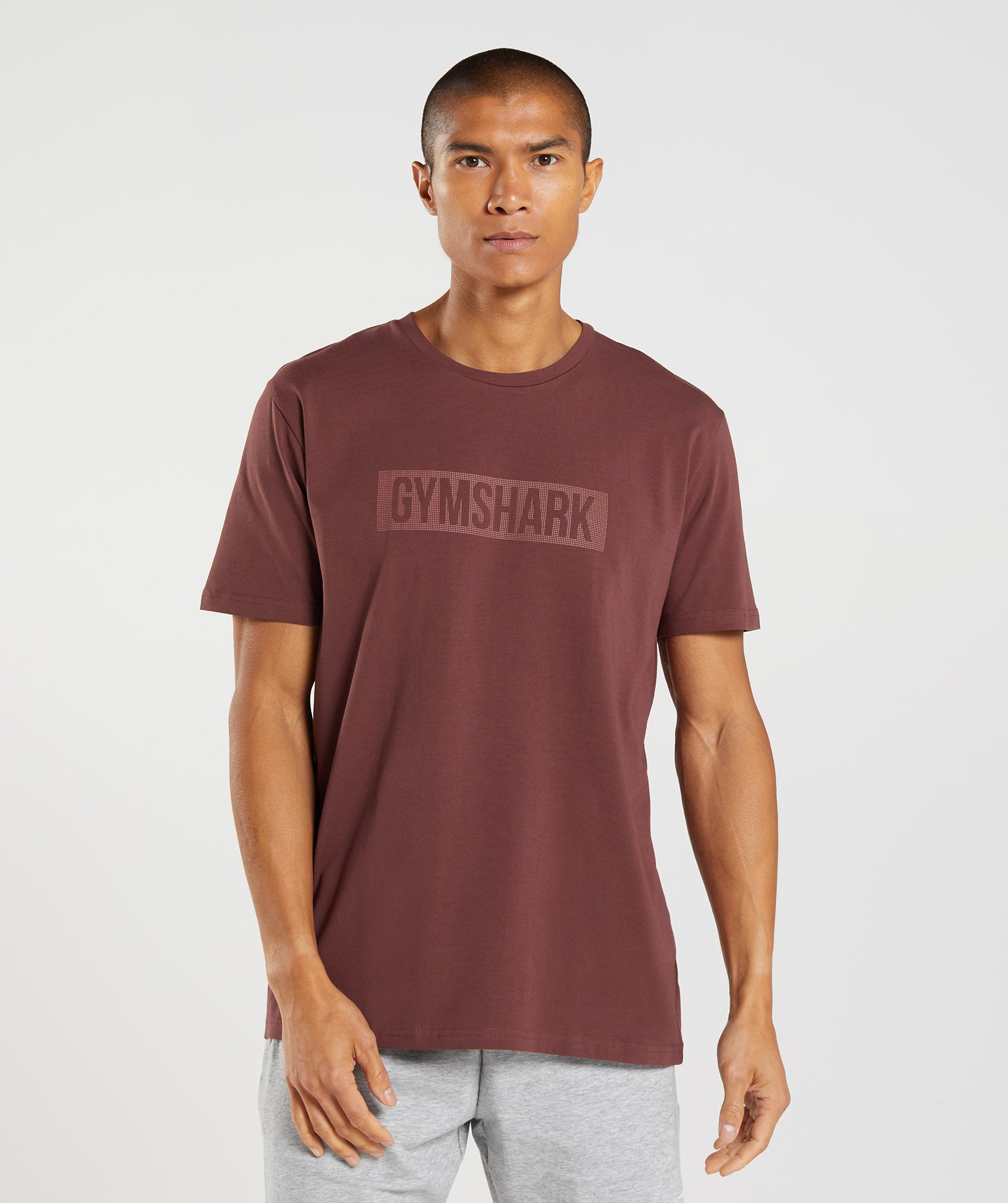 Brown Men's Gymshark Block T Shirts | COUVZK-690