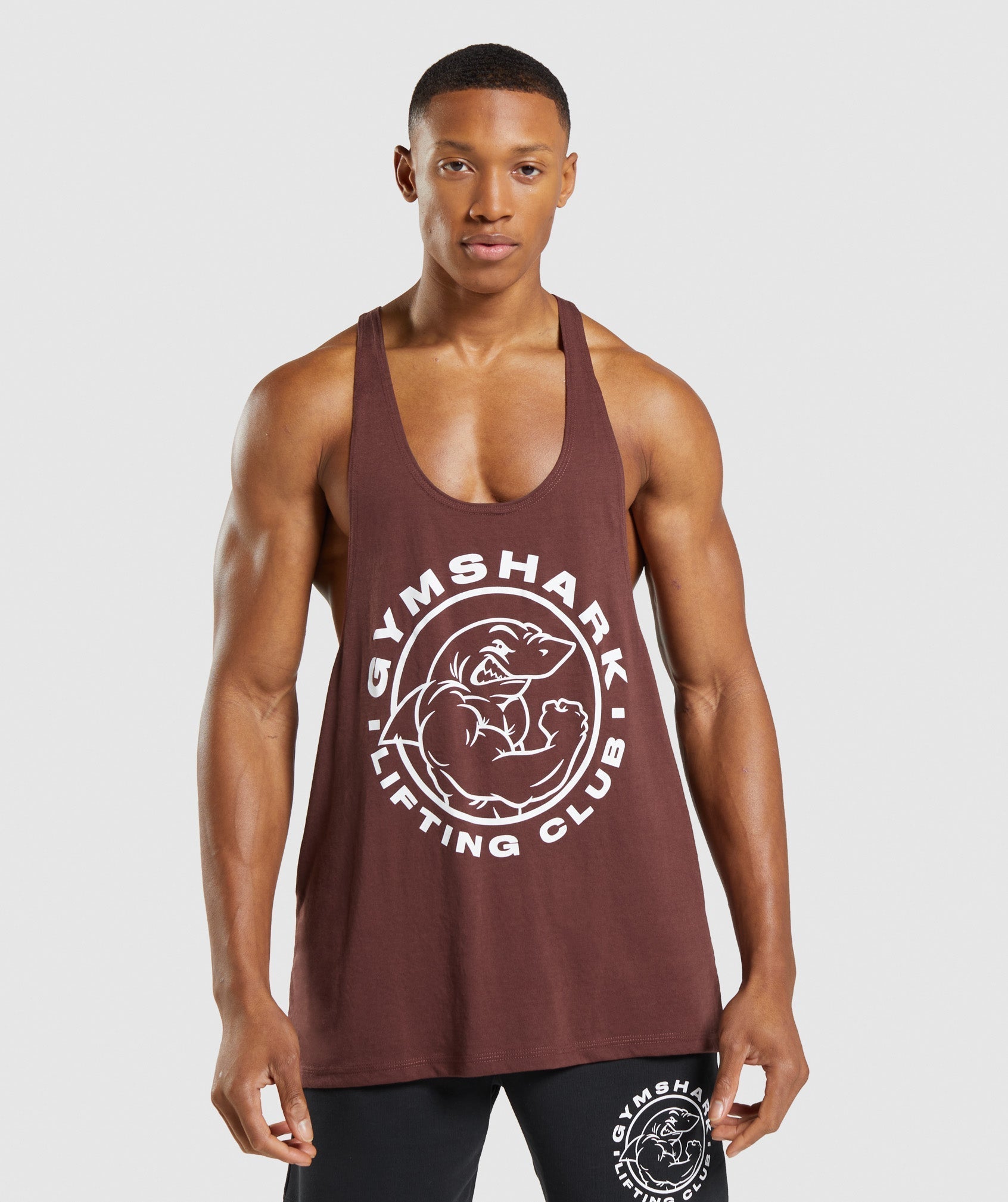 Brown Men's Gymshark Legacy Stringer Vest | YFVGMX-182