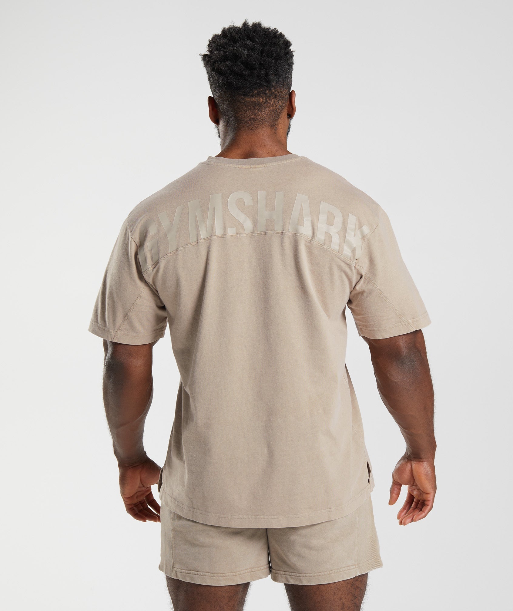 Brown Men's Gymshark Power Washed T Shirts | DLEVNF-743