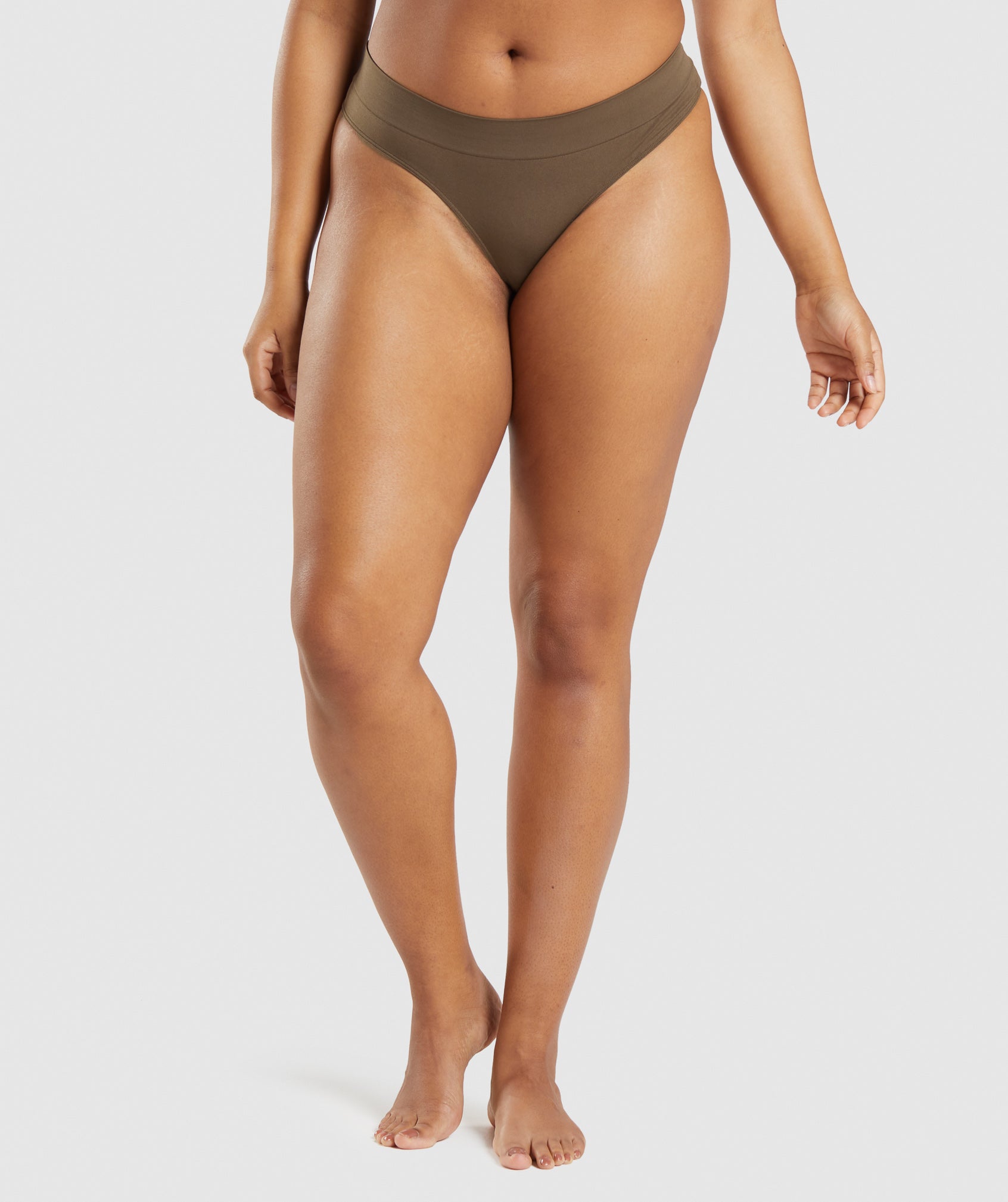 Brown Women's Gymshark Seamless Thong Underwear | MRPUZK-369